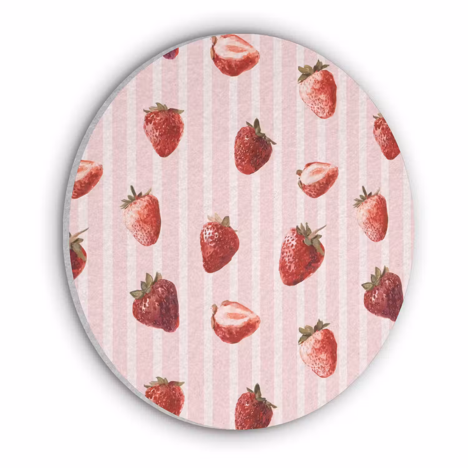 Strepen - Aardbei - Roze Akoestische PET Vilt - Rond klein 838 -3d