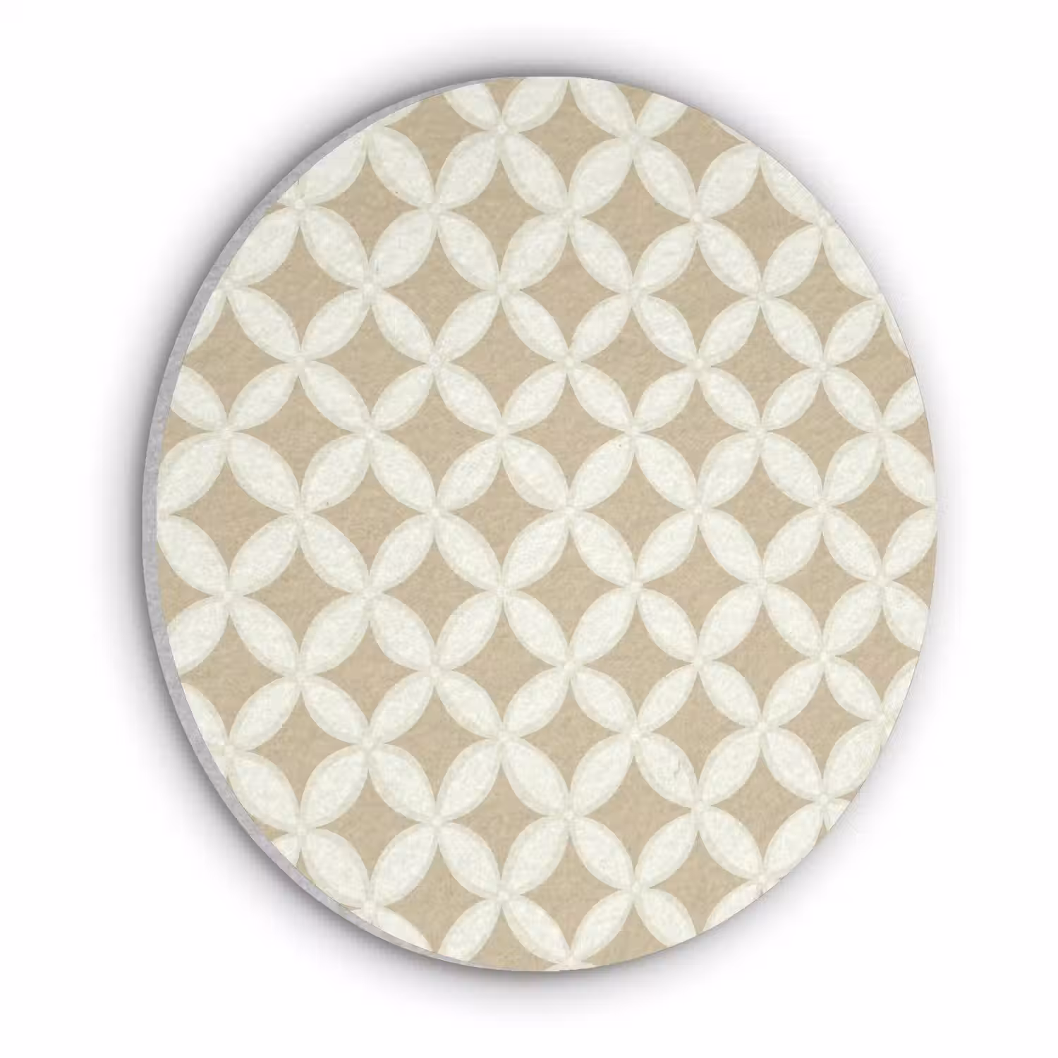 Symmetrisch - Motief - Beige Akoestische PET Vilt - Rond klein 838 -3d