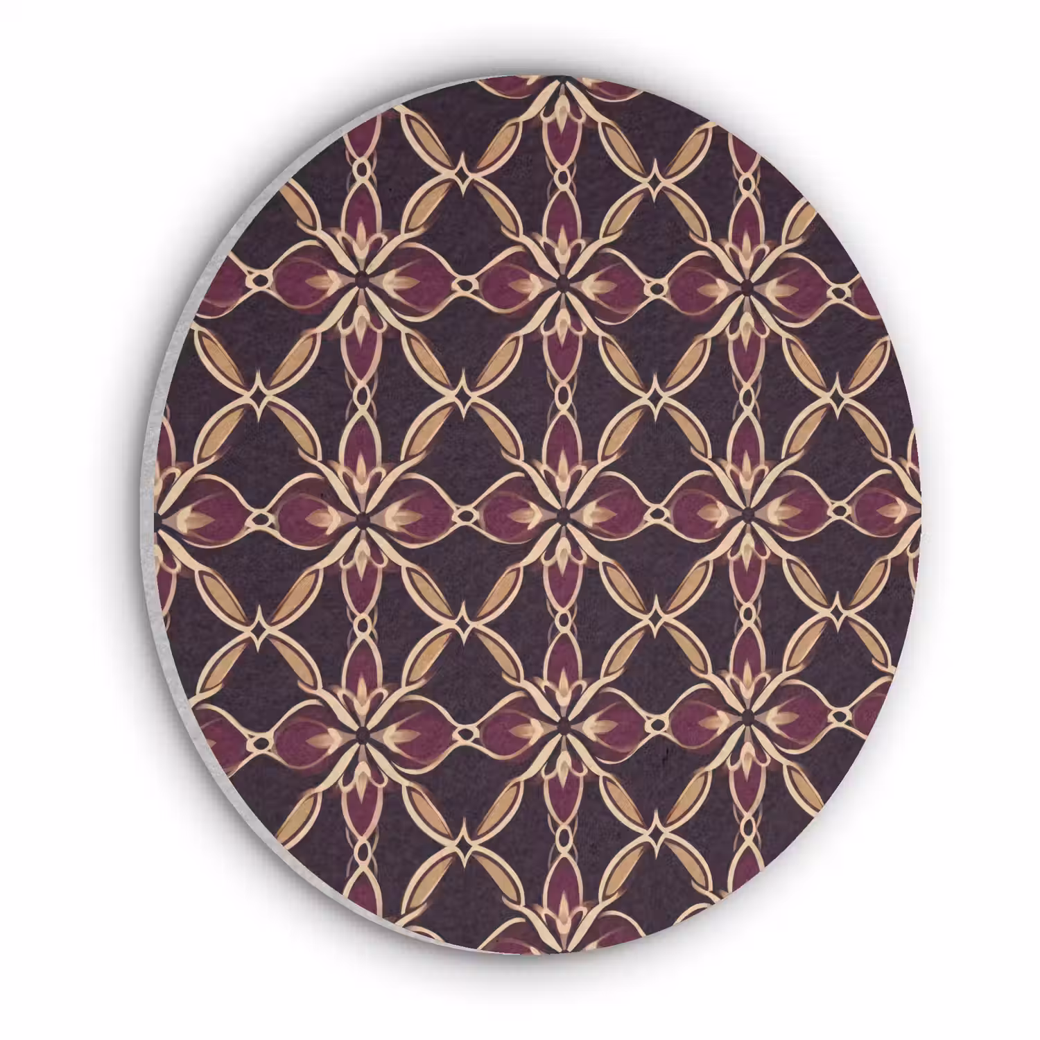 Symmetrisch - Tegel - Burgundy Akoestische PET Vilt - Rond klein 838 -3d