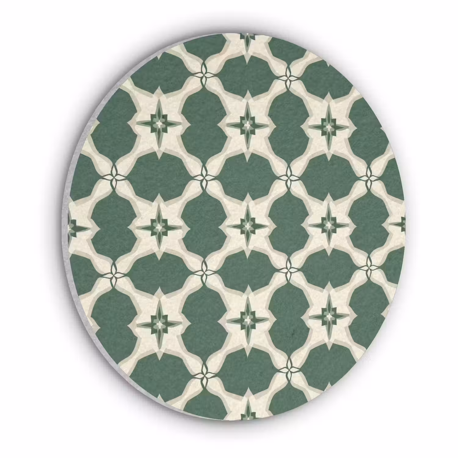 Tegel - Klassiek - Groen Akoestische PET Vilt - Rond klein 838 -3d