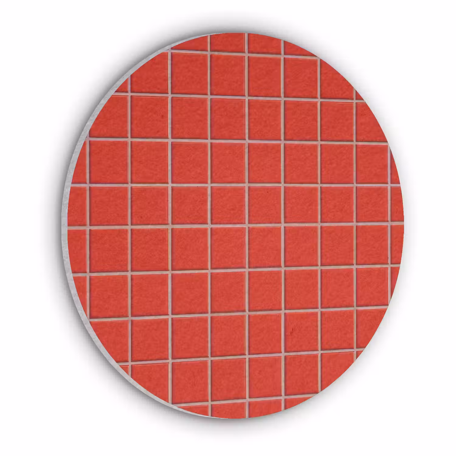 Tegel - Patroon - Kersen - Rood Akoestische PET Vilt - Rond klein 838 -3d