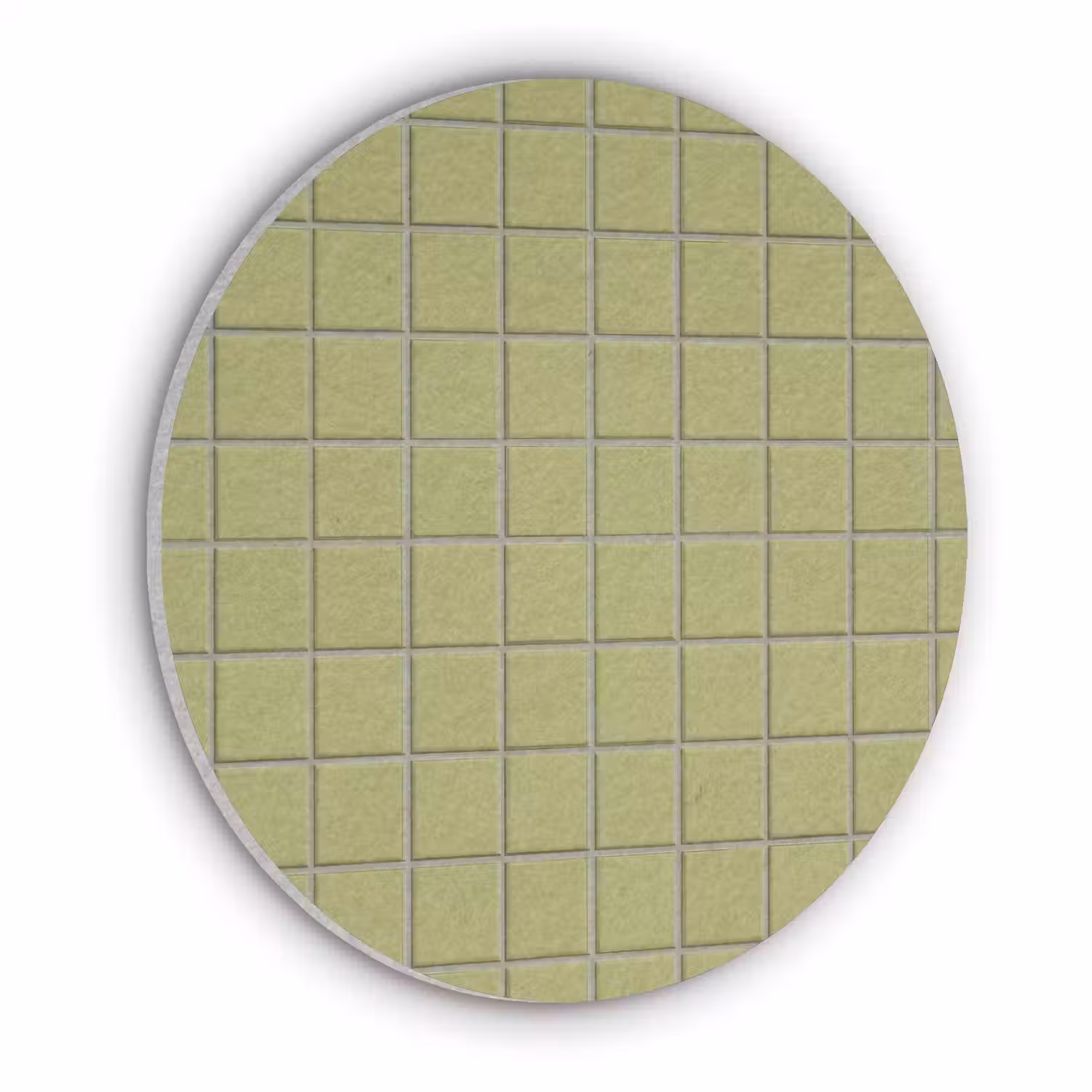 Tegel - Patroon - Olijfgroen Akoestische PET Vilt - Rond klein 838 -3d
