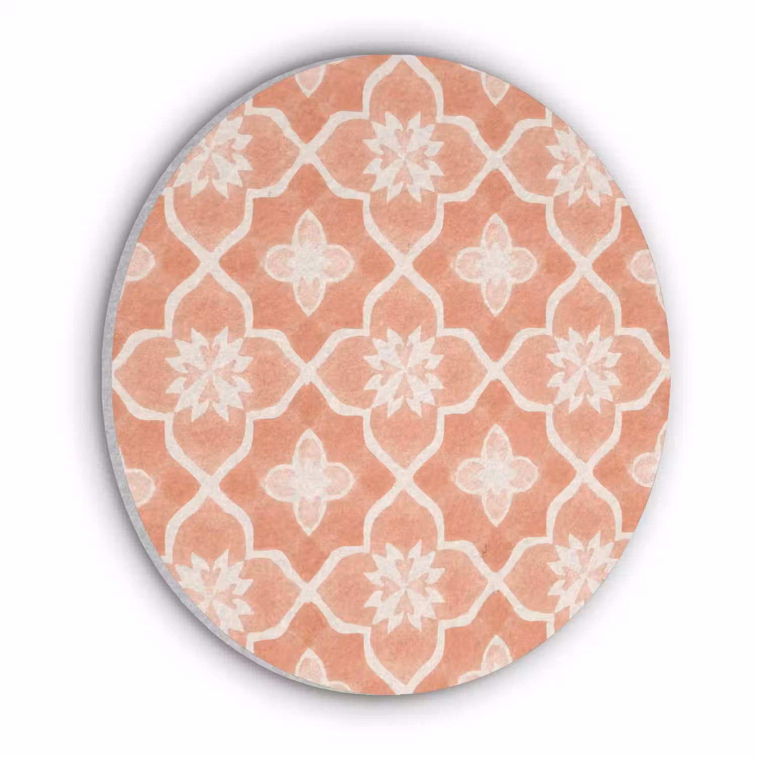 Tegelpatroon - Arabesk - Vintage - Terracotta Akoestische PET Vilt - Rond klein 838 -3d