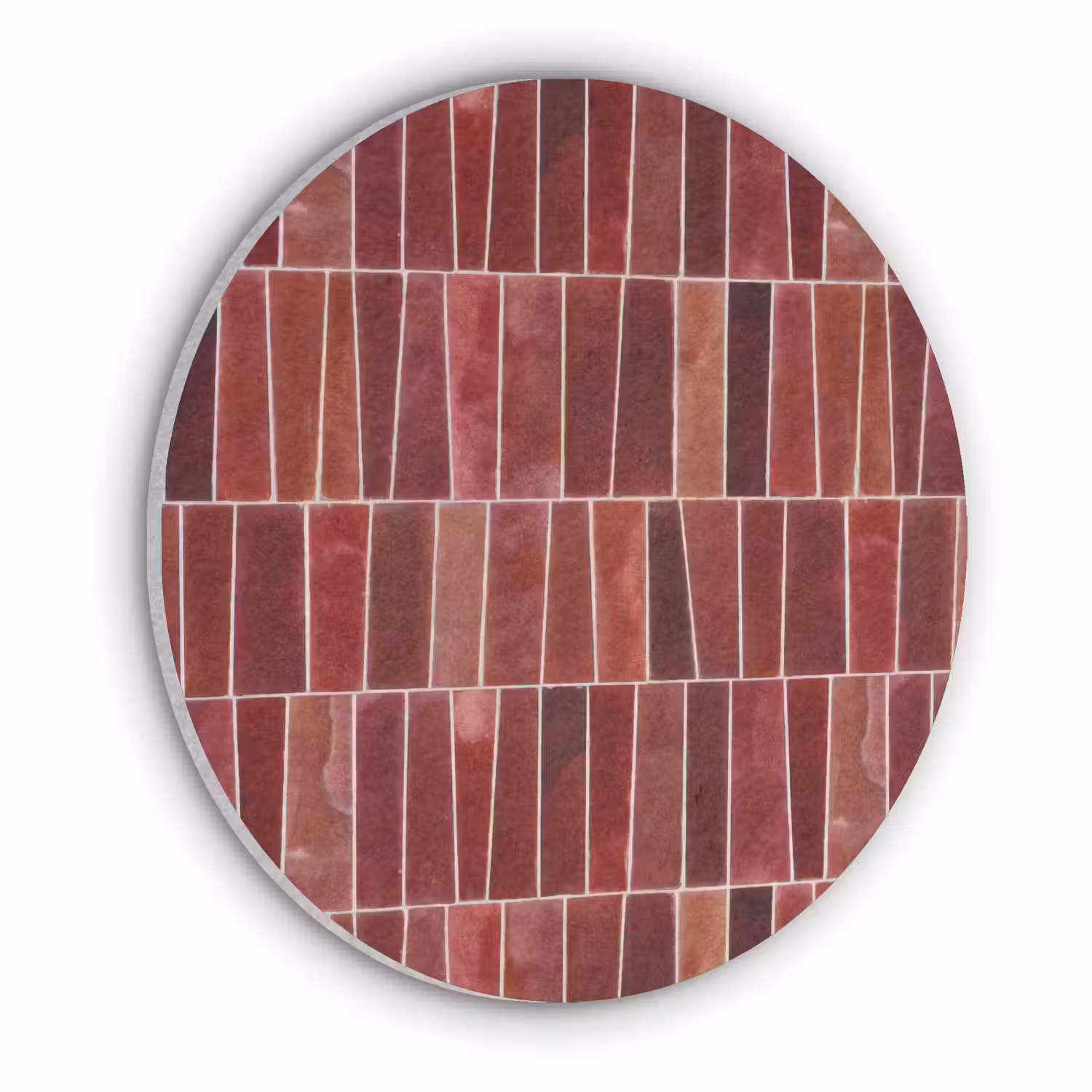 Tegels - Modern - Structuur - Dieprood Akoestische PET Vilt - Rond klein 838 -3d