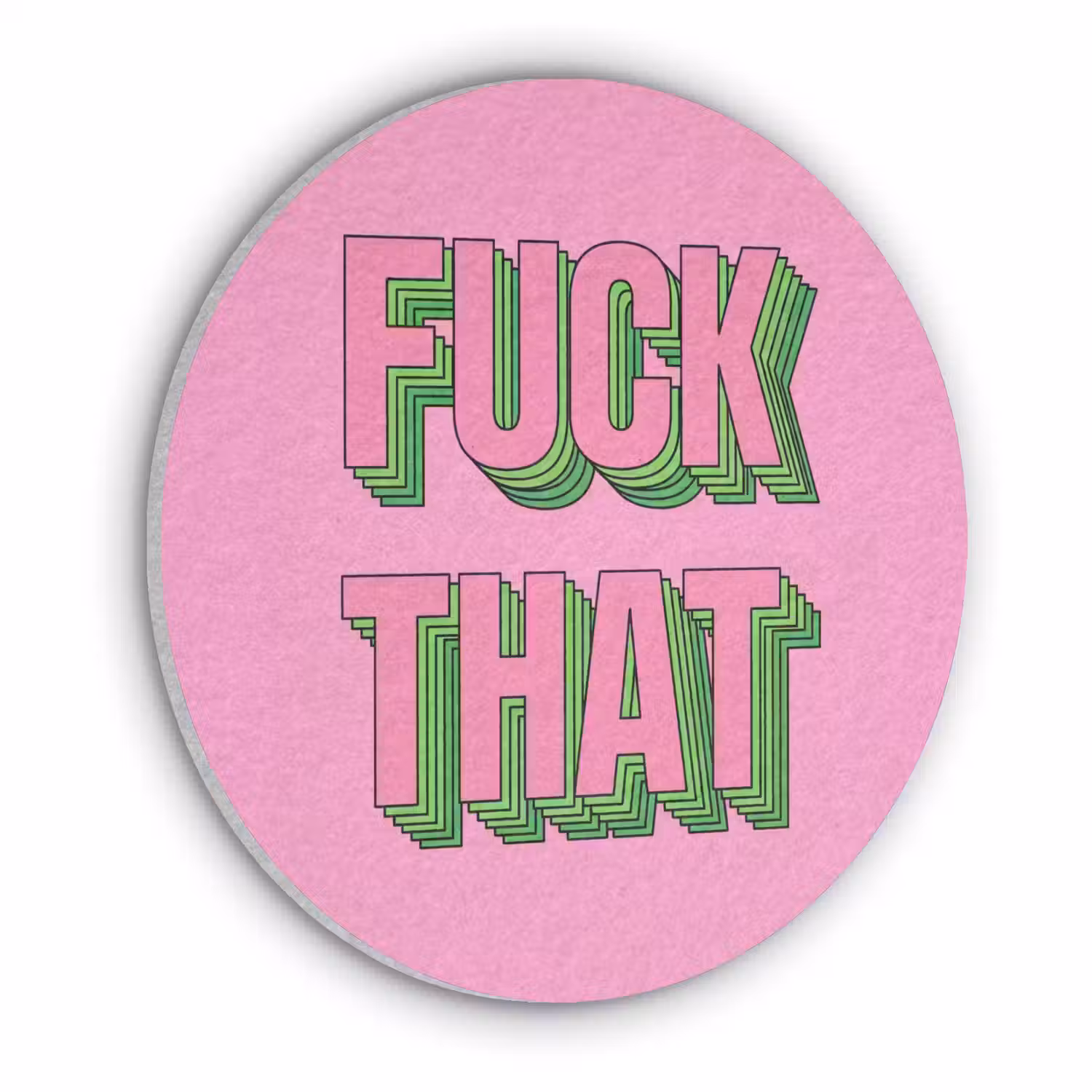 Tekst - Bold - Roze Akoestische PET Vilt - Rond klein -3d
