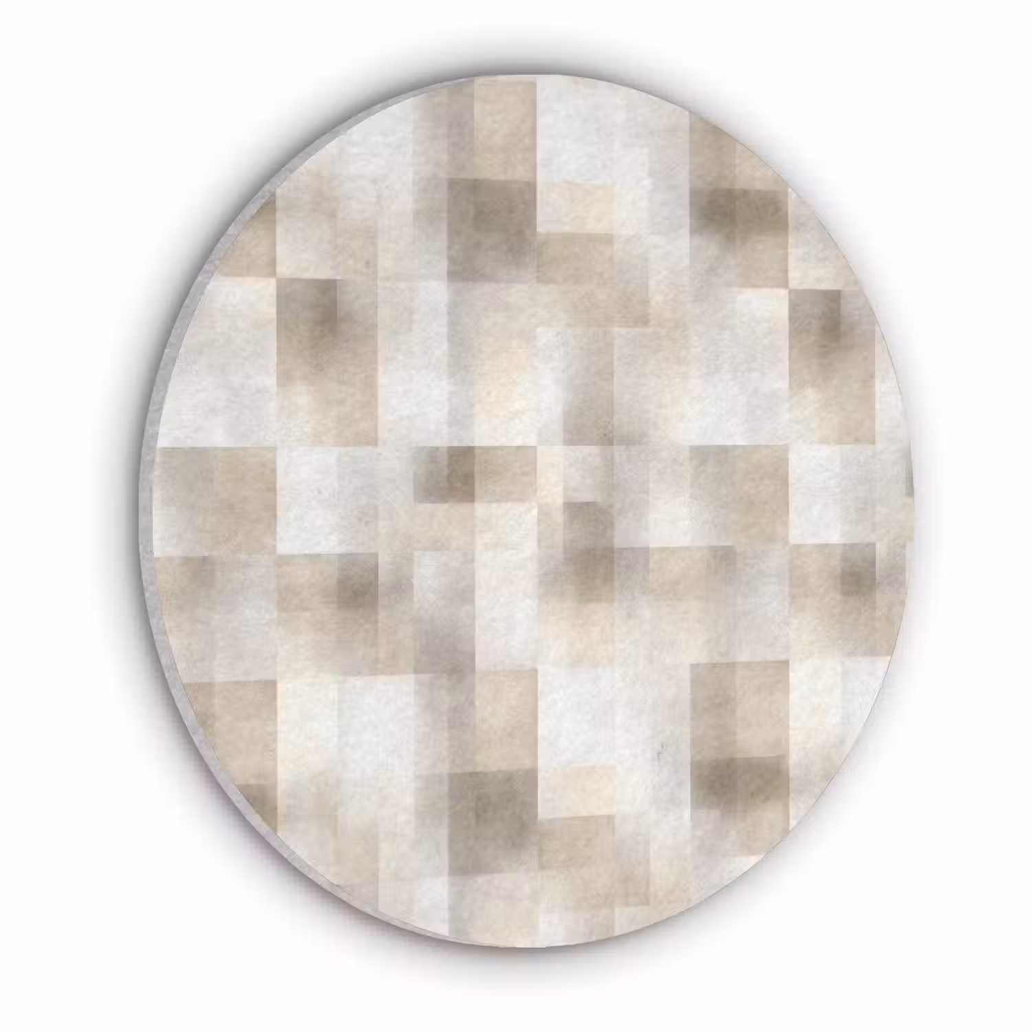 Textuur - Linnen - Beige Akoestische PET Vilt - Rond klein 838 -3d