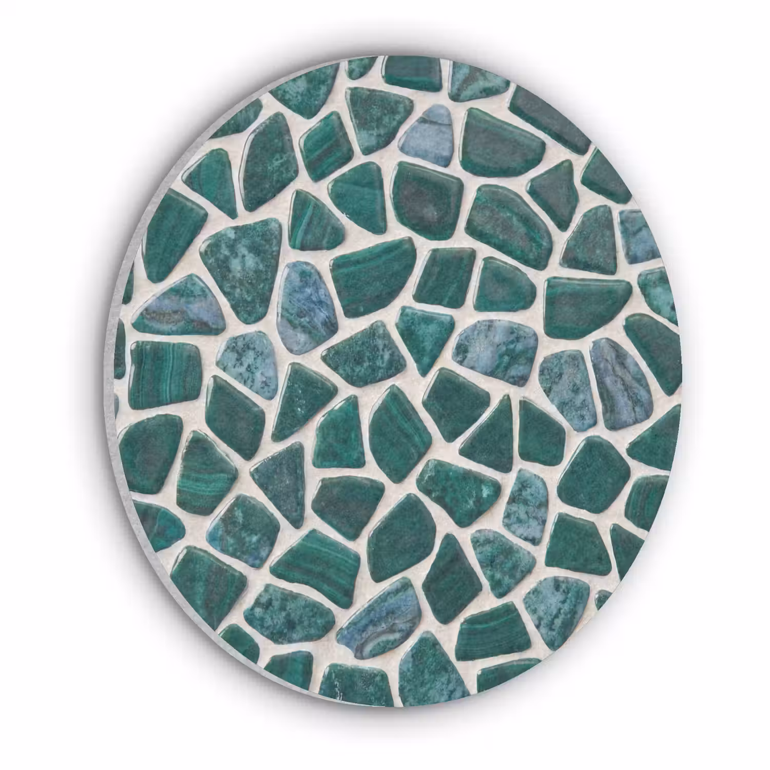 Textuur - Steen - Groen - Abstract - Patroon Akoestische PET Vilt - Rond klein -3d