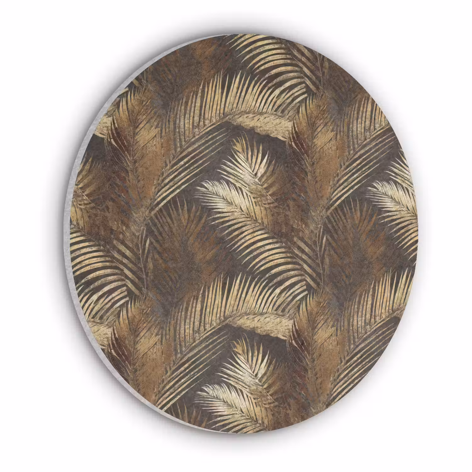 Tropisch - Bladeren - Goud Akoestische PET Vilt - Rond klein 838 -3d