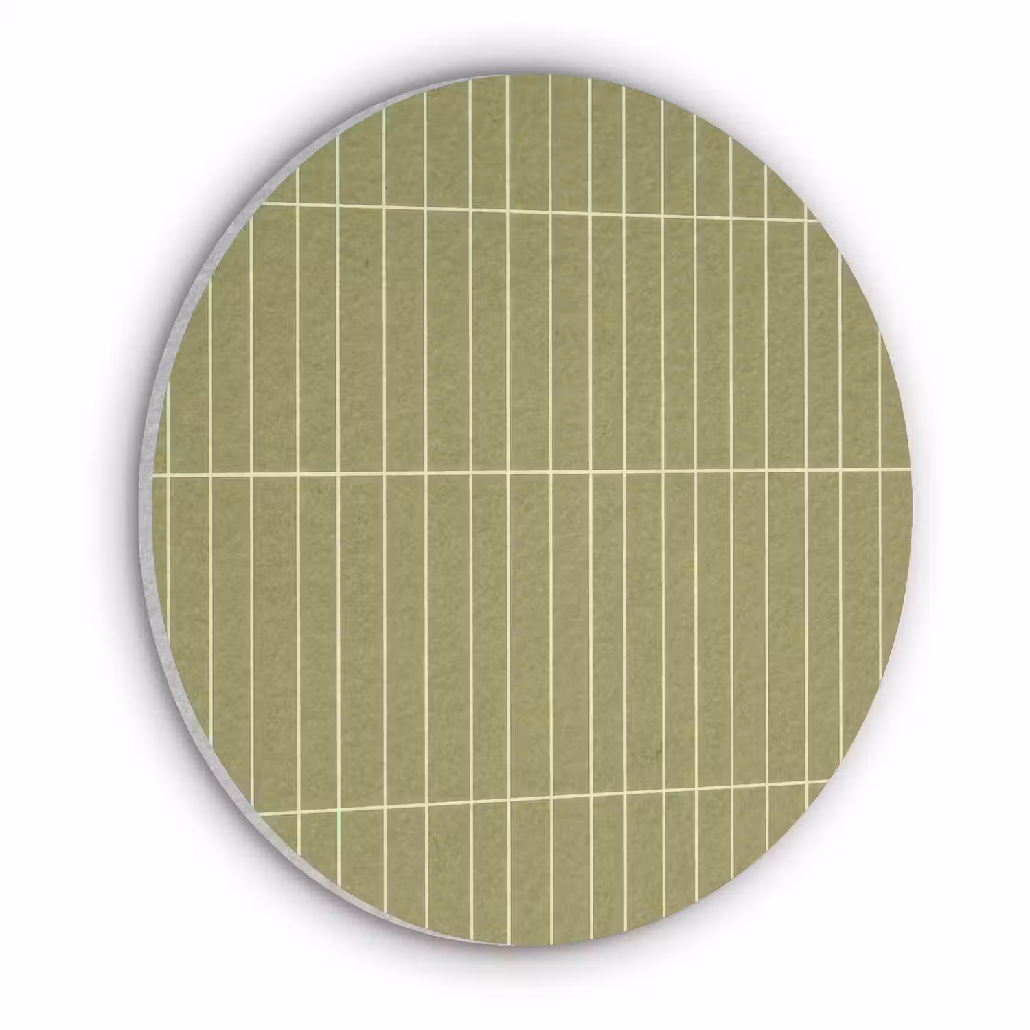 Verticaal - Wandtegel - Olijfgroen Akoestische PET Vilt - Rond klein 838 -3d