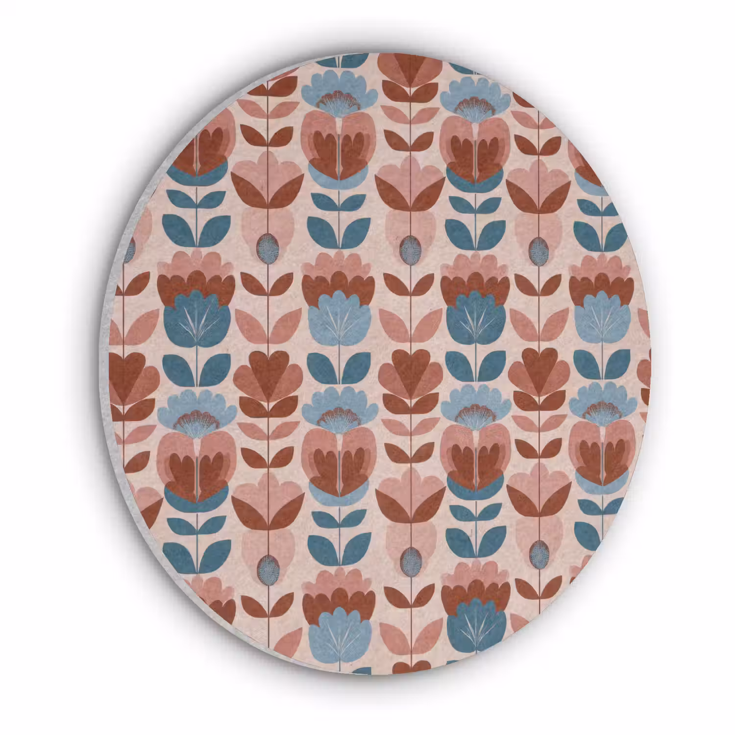 Vintage - Motief - Kleurrijk Akoestische PET Vilt - Rond klein 838 -3d