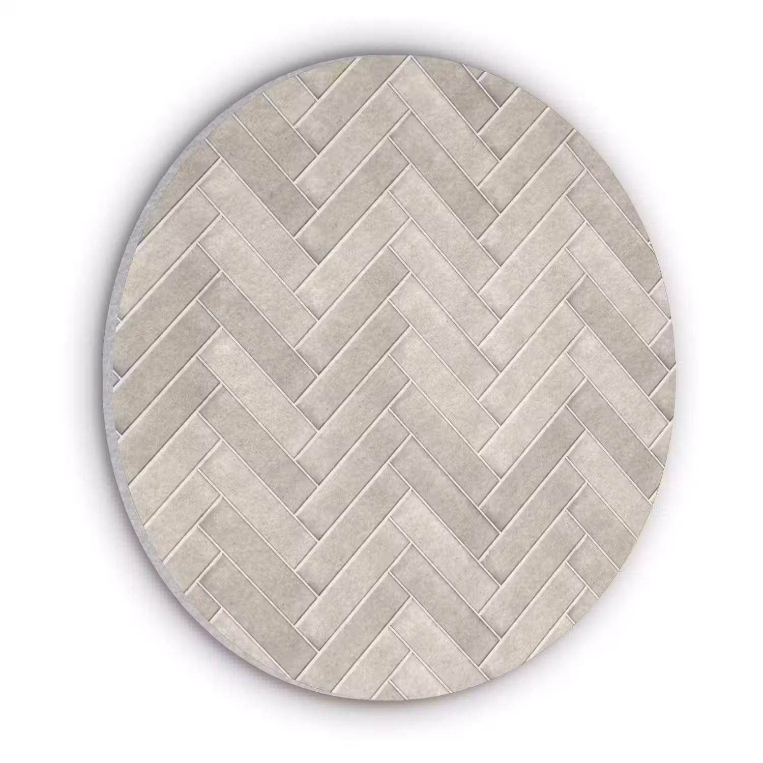 Visgraat - Wandtegel - Beige Akoestische PET Vilt - Rond klein 838 -3d