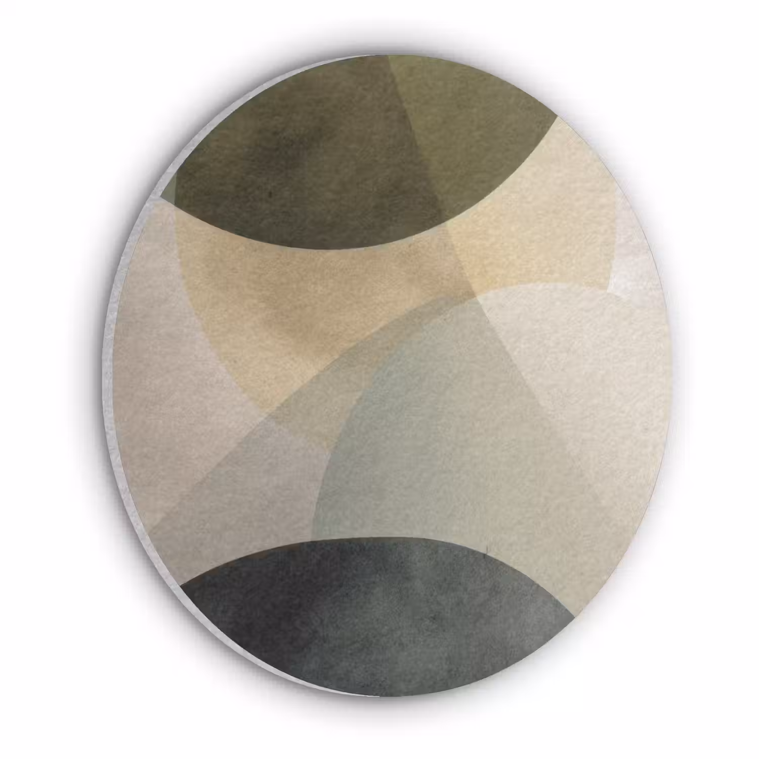 Vlakken - Abstract - Beige - Cirkels Akoestische PET Vilt - Rond klein -3d
