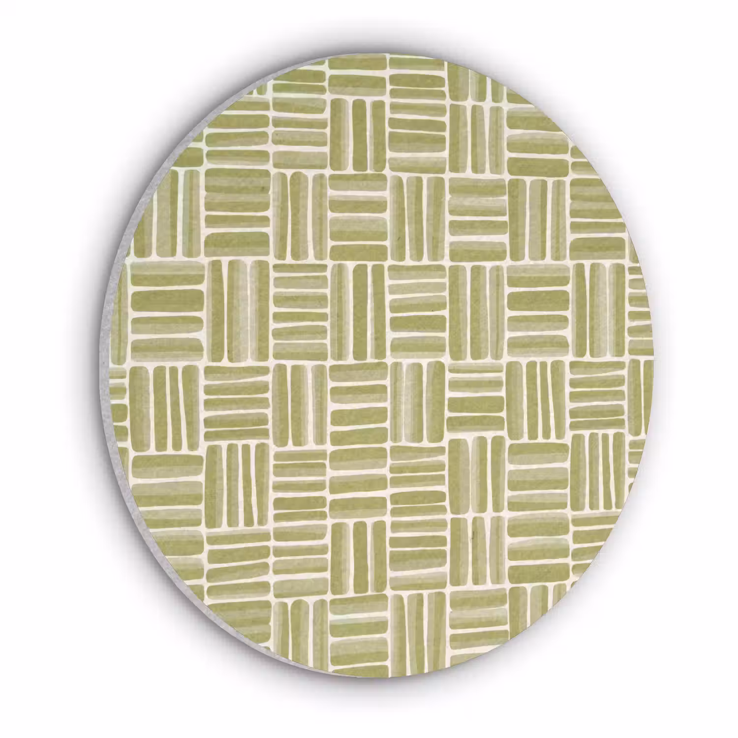 Vlecht - Patroon - Groen Akoestische PET Vilt - Rond klein 838 -3d
