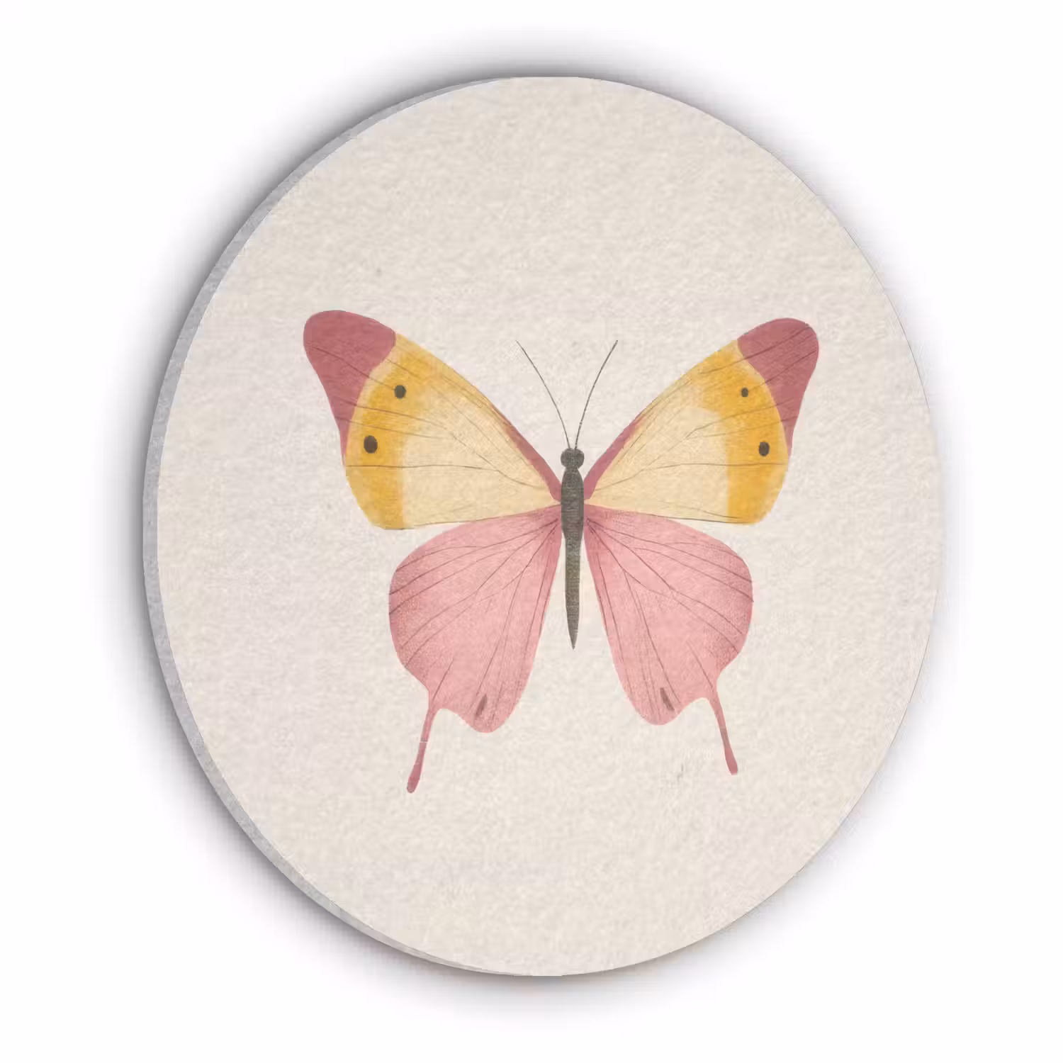 Vlinder - Illustratie - Roze Akoestische PET Vilt - Rond klein -3d