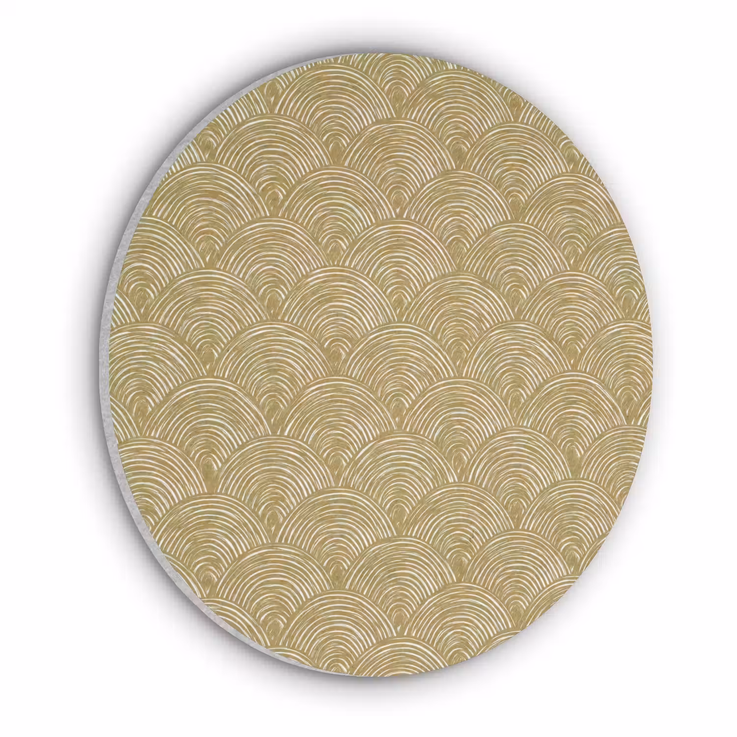 Waaier - Geometrisch - Groen Akoestische PET Vilt - Rond klein 838 -3d