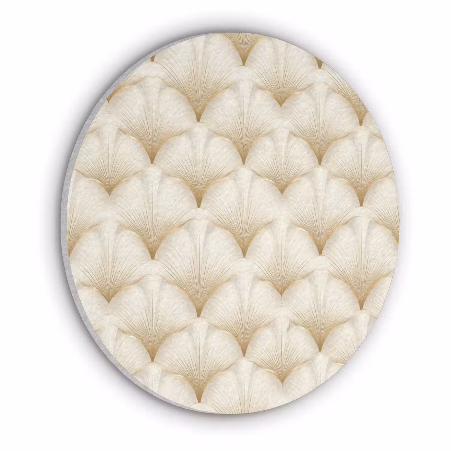 Waaier - Motief - Goud Akoestische PET Vilt - Rond klein 838 -3d