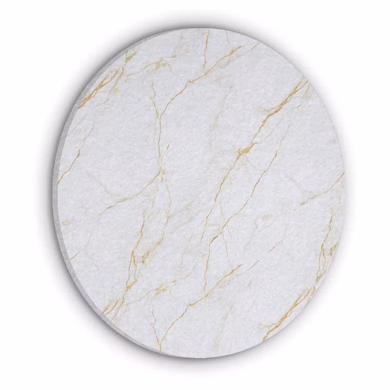 Wit - Marmer - Goud - Luxueus Akoestische PET Vilt - Rond klein 838 -3d