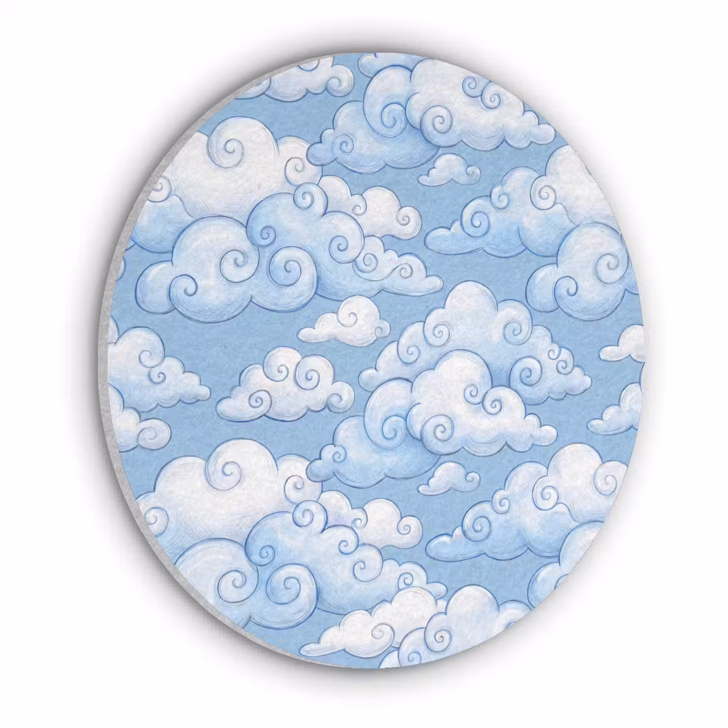 Wolken - Patroon - Hemel - Illustratie - Wit Akoestische PET Vilt - Rond klein -3d