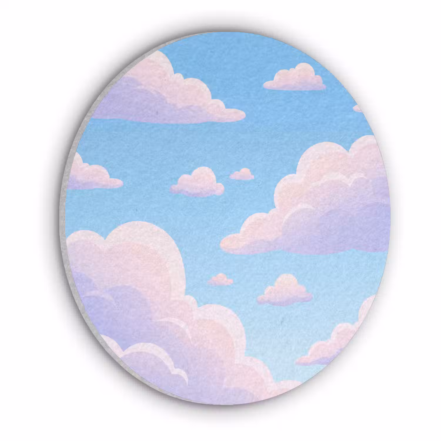 Wolken - Roze - Blauw - Natuur - Modern Akoestische PET Vilt - Rond klein -3d