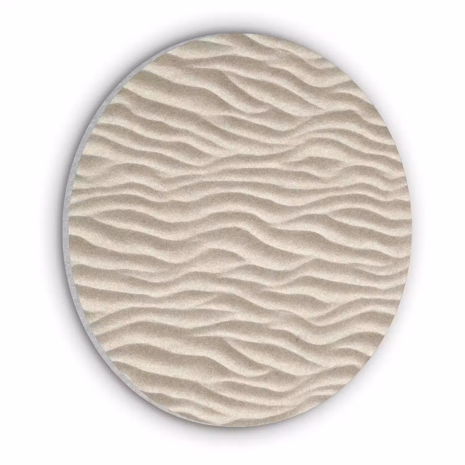 Zand - Golven - Beige Akoestische PET Vilt - Rond klein 838 -3d