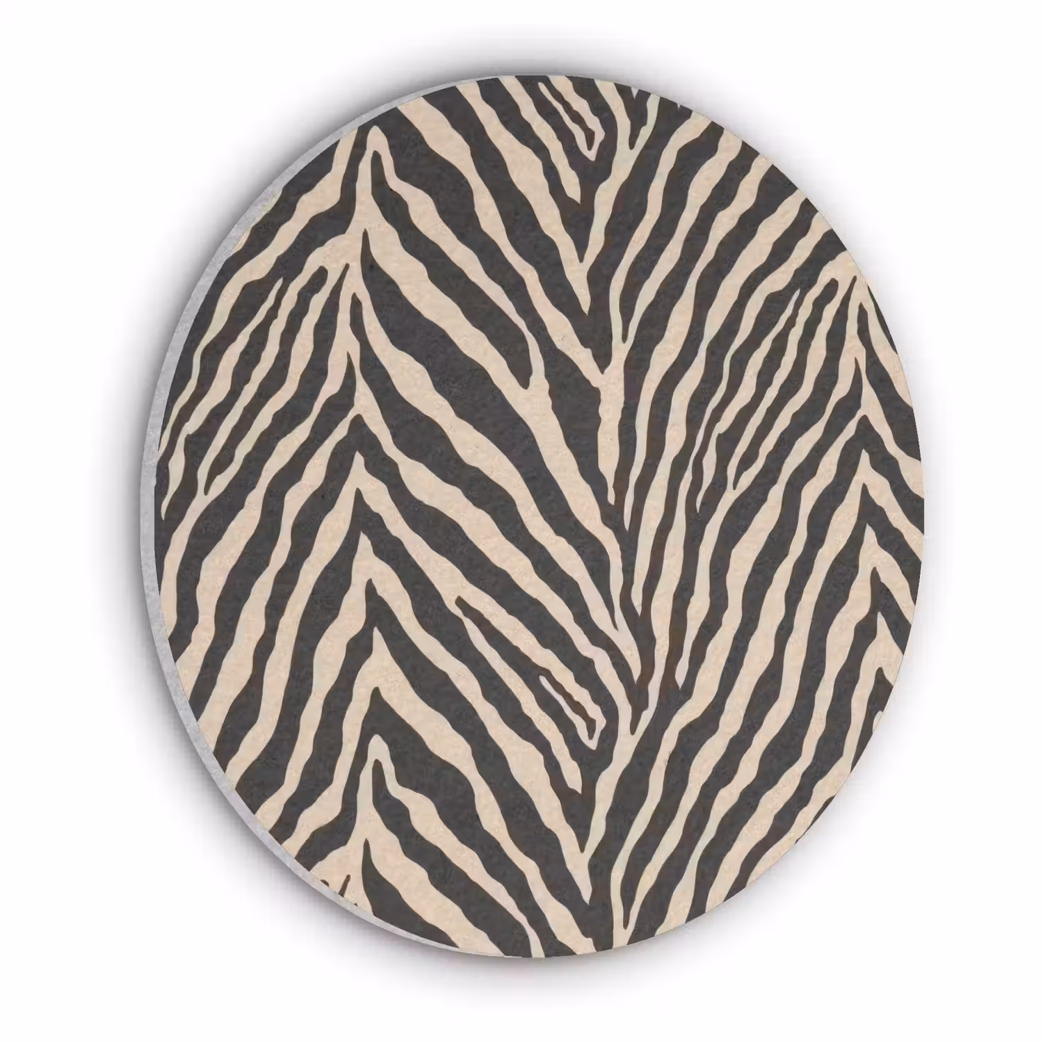 Zebra - Klassiek - Zwart Akoestische PET Vilt - Rond klein 838 -3d