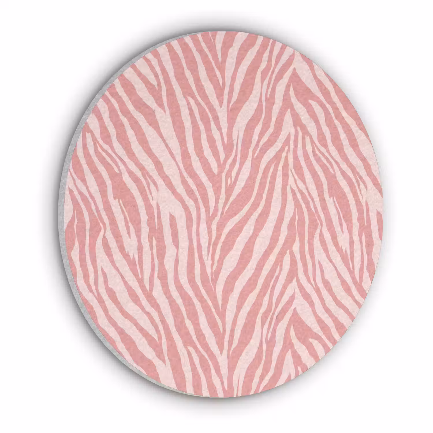 Zebra - Print - Roze Akoestische PET Vilt - Rond klein 838 -3d