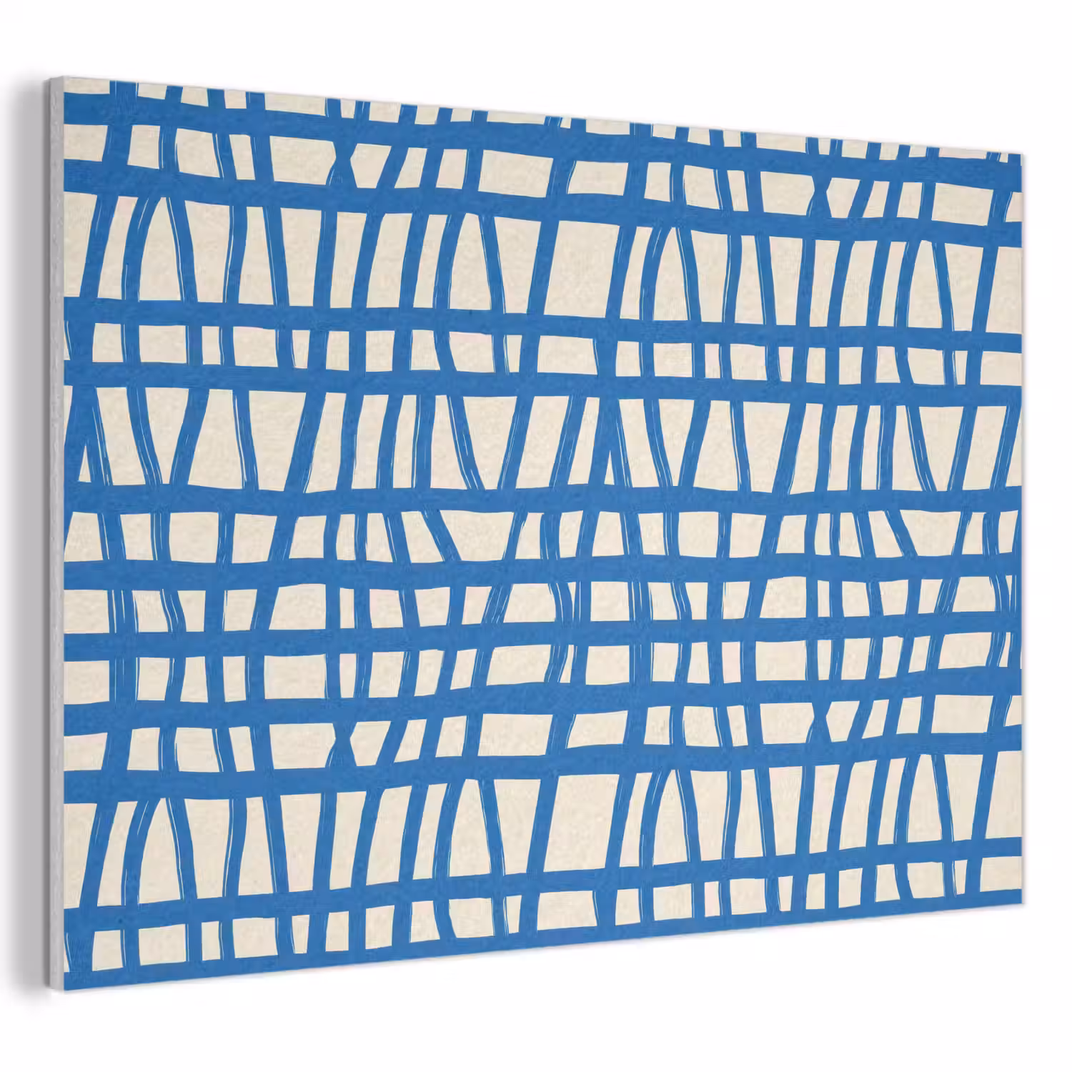 Ruitpatroon - Blauw - Crème PET vilt klein 837 -3d