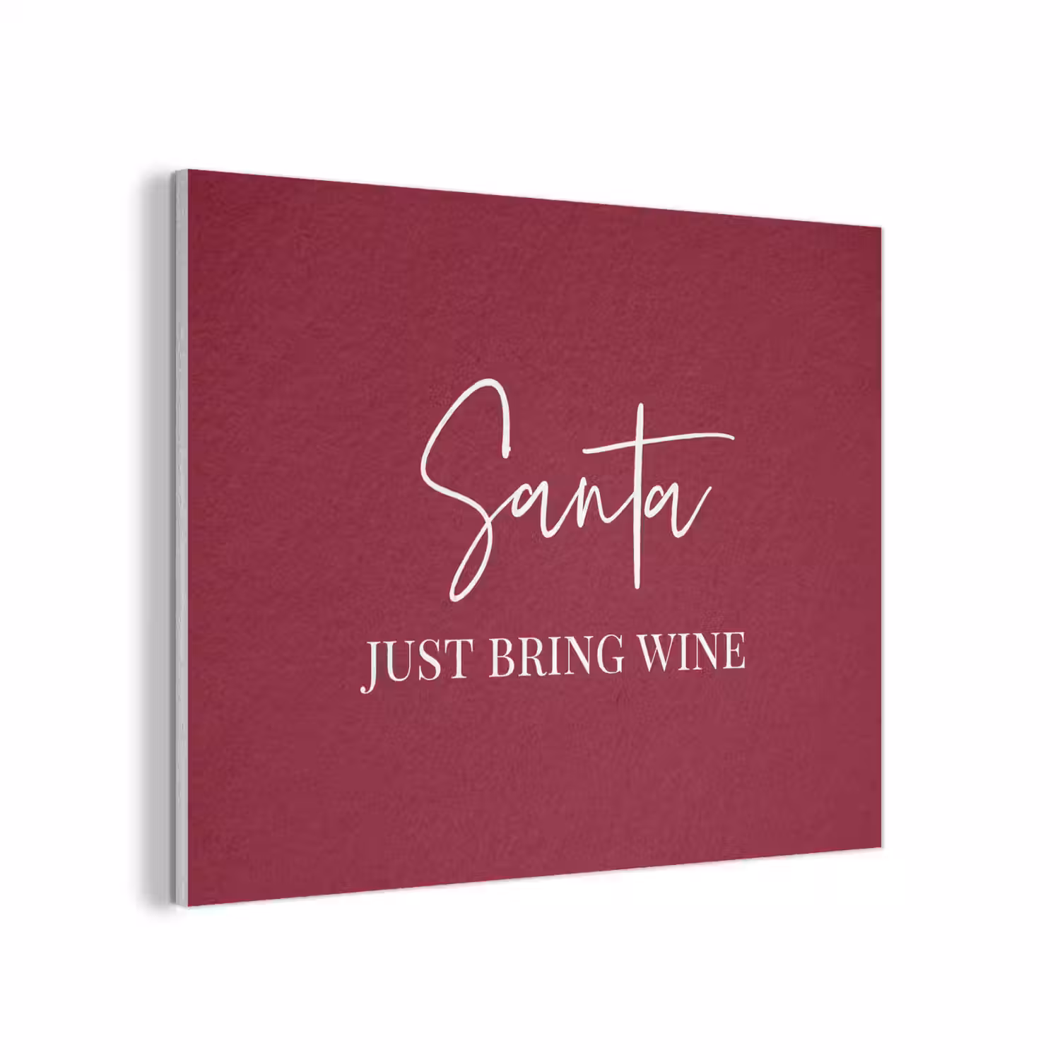 Santa - Wine - Rood - Kerst - Kerstman PET vilt klein -3d