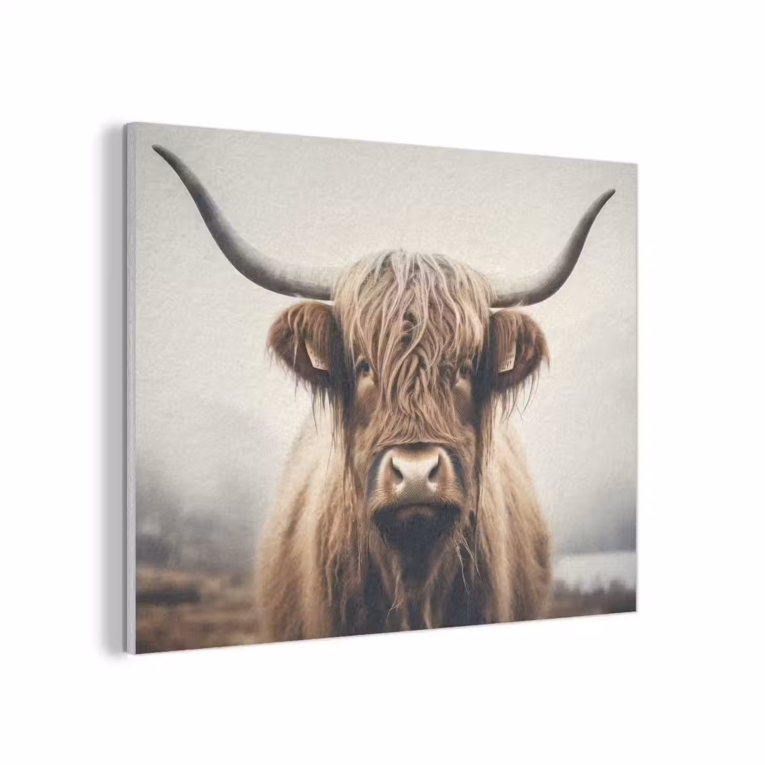 Schotse hooglander - Hoorns - Landschap PET vilt klein -3d