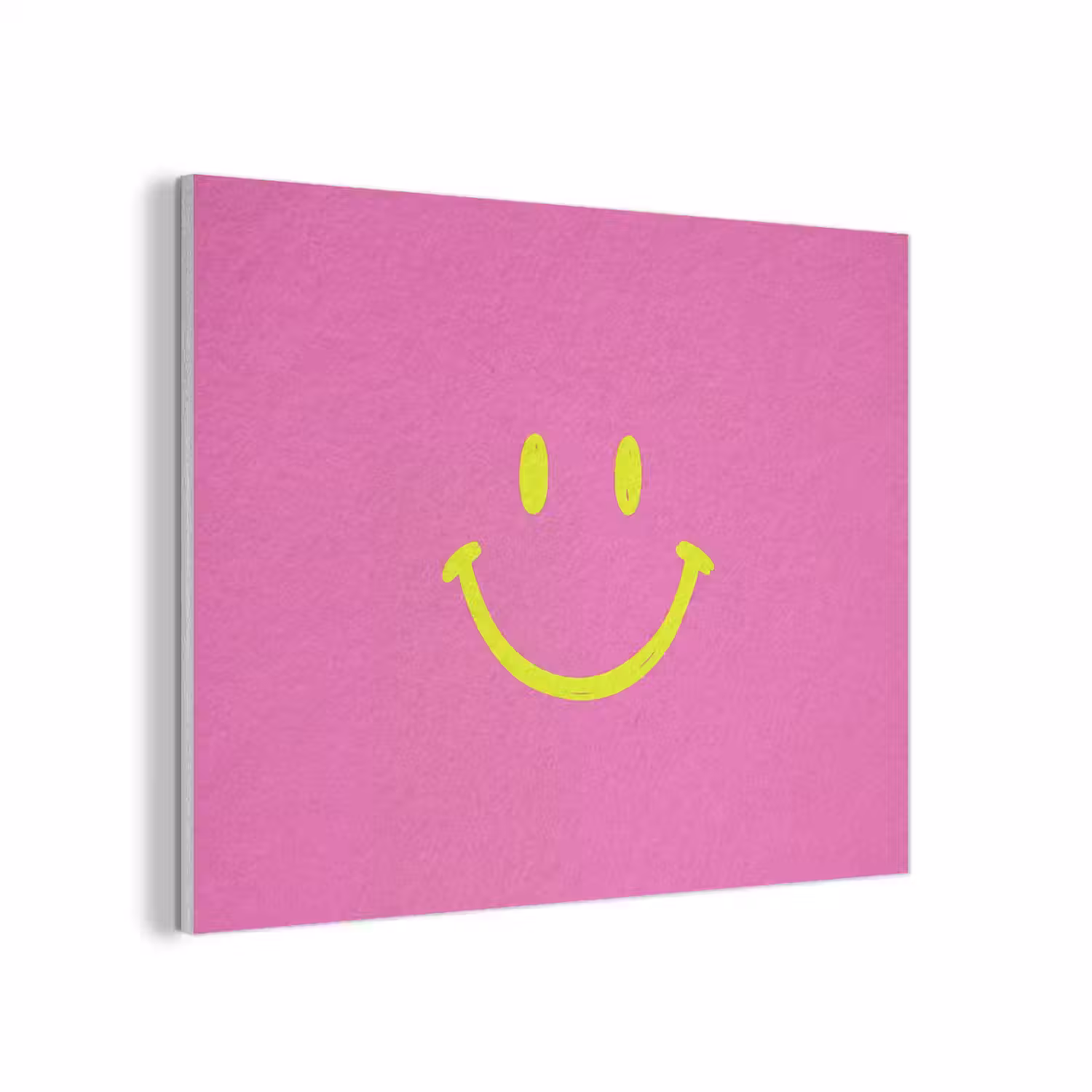Smiley - Vrolijk - Roze PET vilt klein -3d