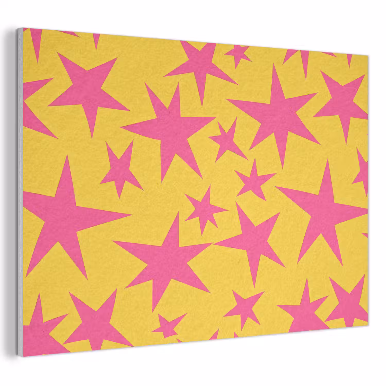 Sterren - Patroon - Roze - Geel PET vilt klein 837 -3d