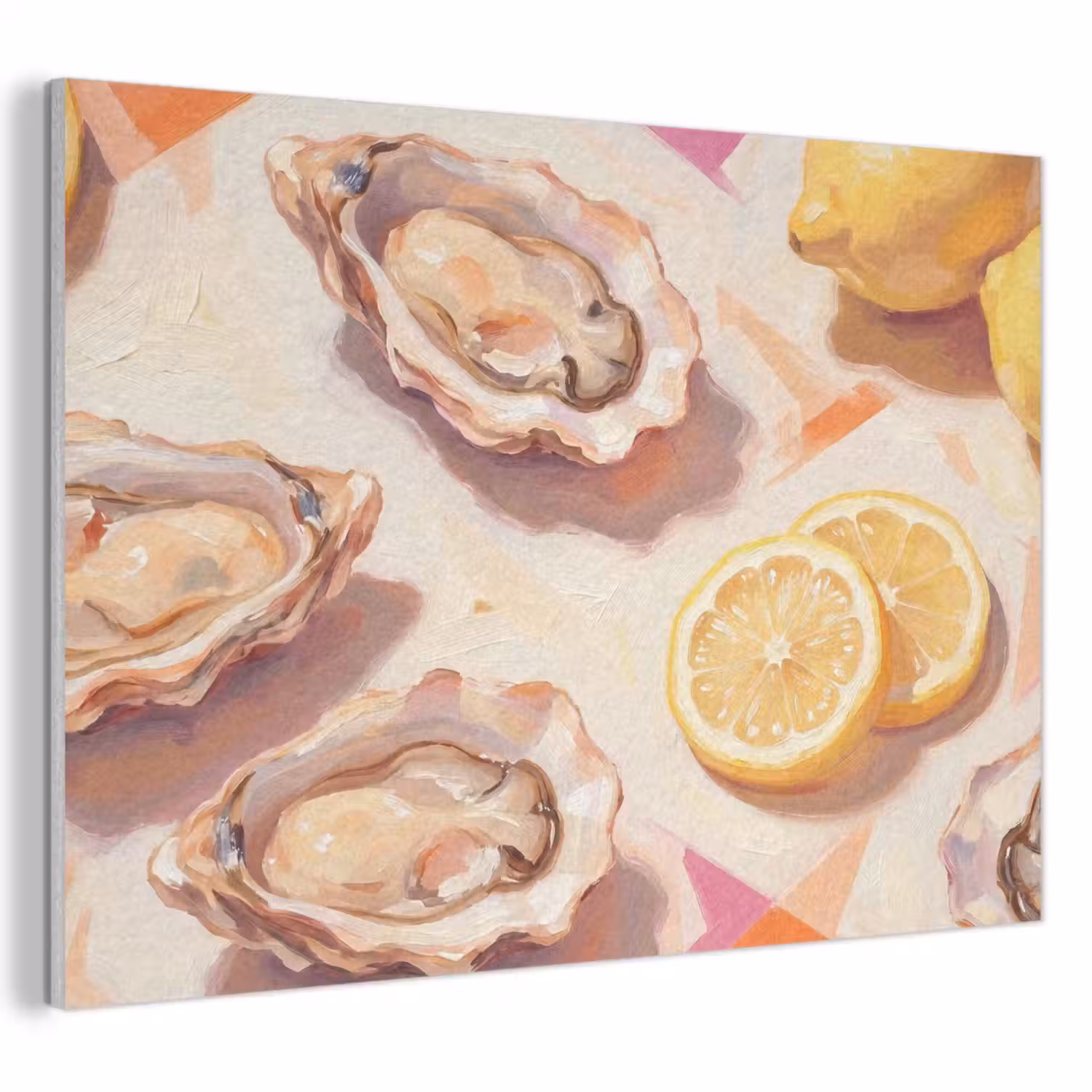 Stilleven - Citroenen - Oesters - Abstract - Oranje PET vilt klein -3d