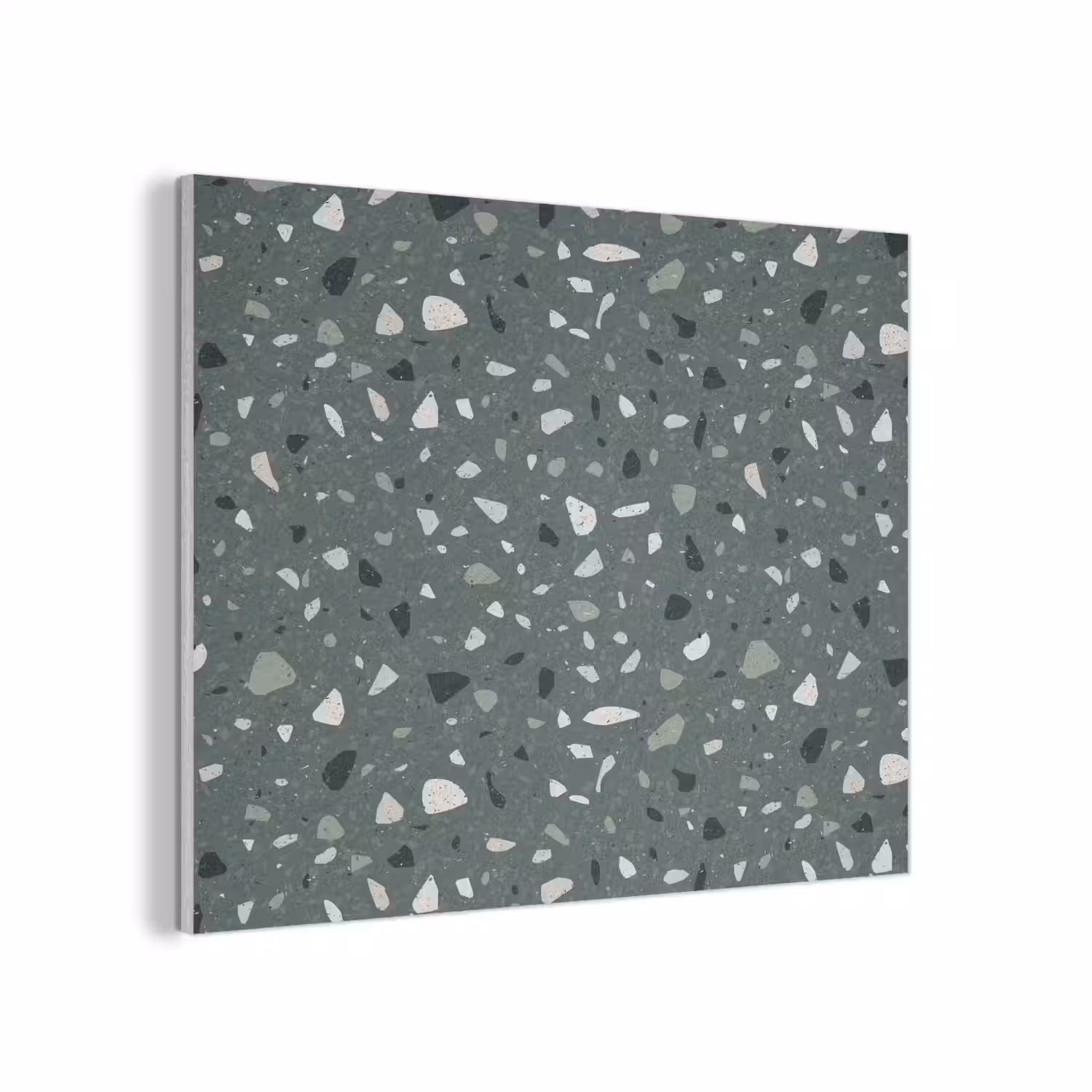 Terrazzo - Patroon - Kleurrijk - Groen PET vilt klein 837 -3d