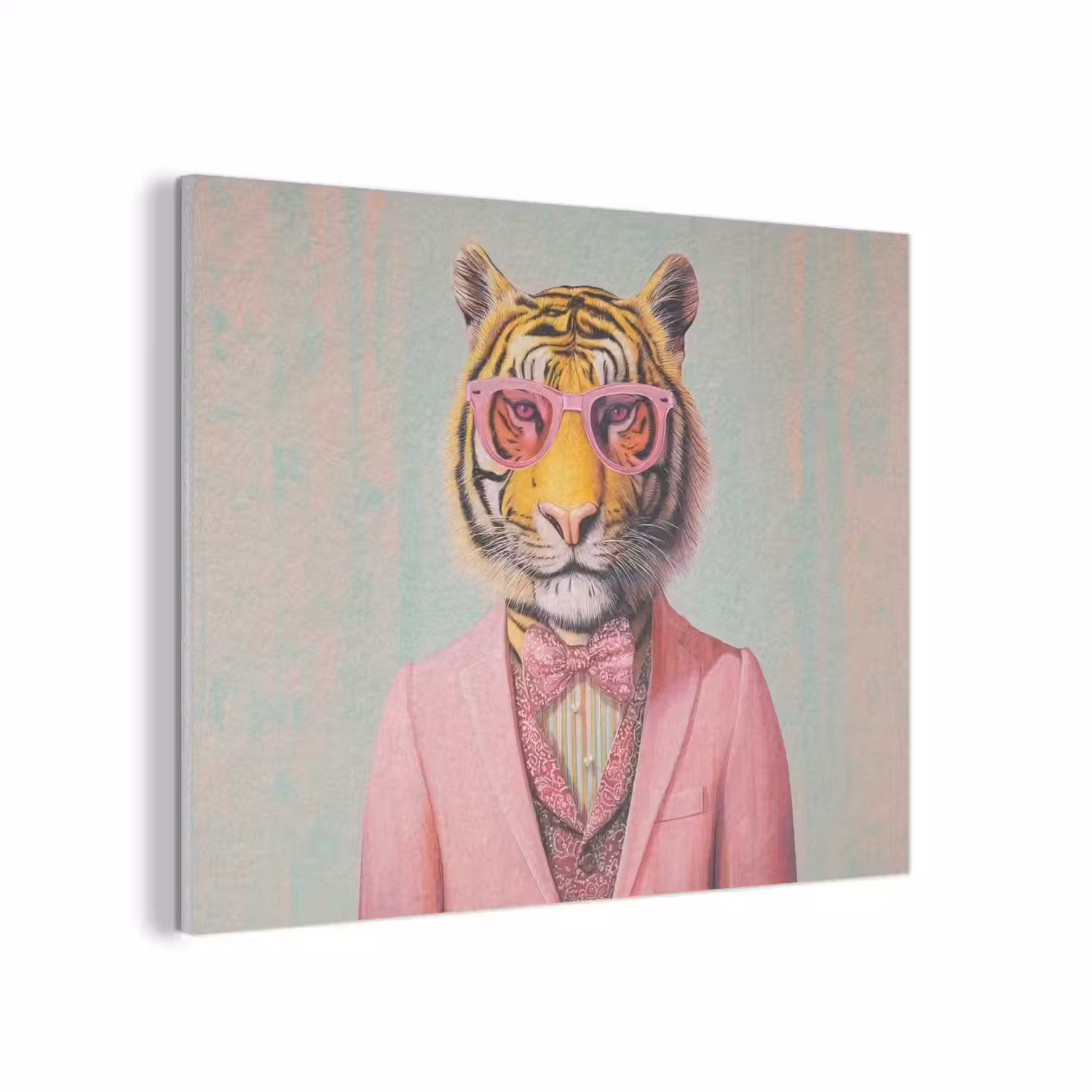 Tijger - Strik - Jasje - Roze PET vilt klein -3d