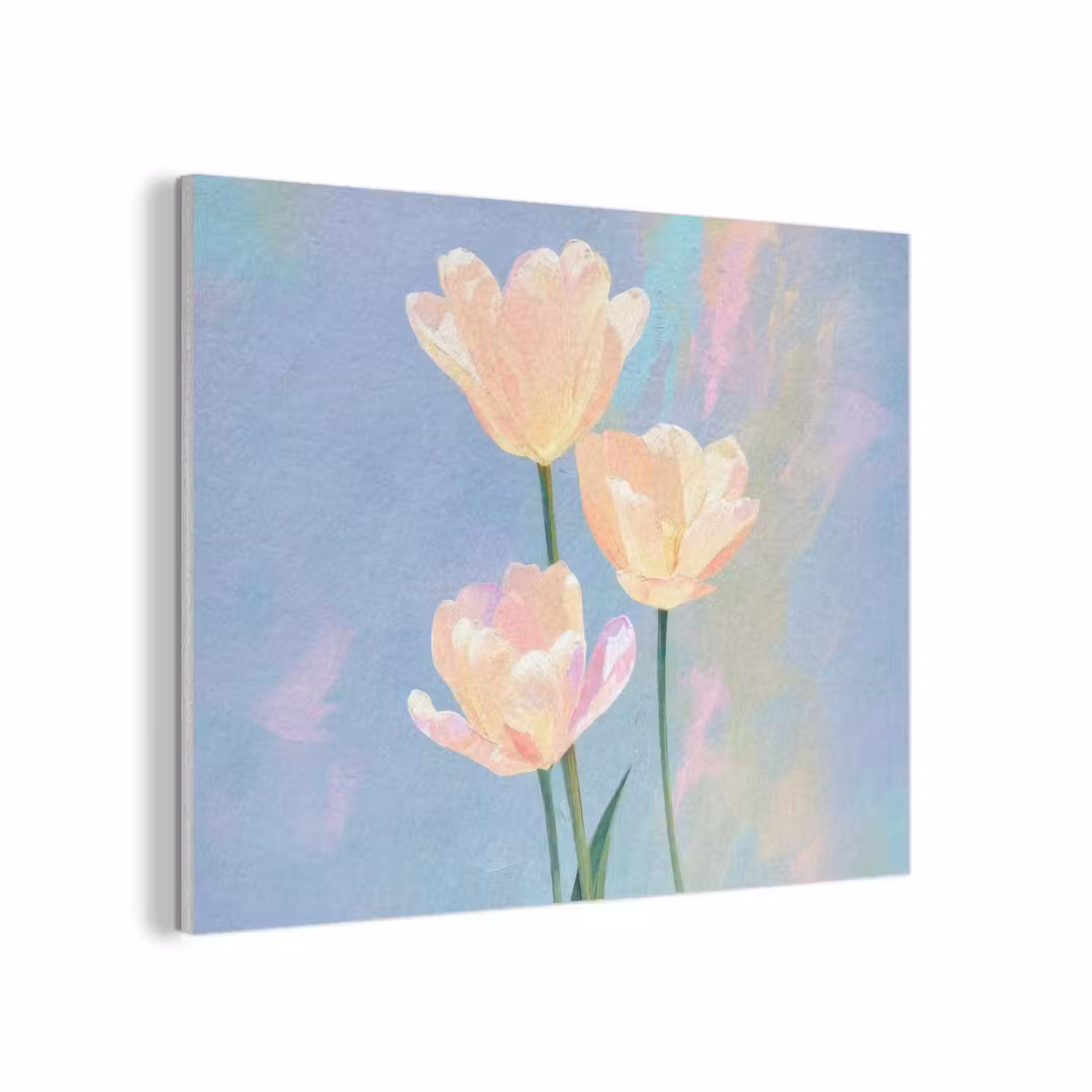 Tulpen - Roze accenten - Blauw PET vilt klein -3d