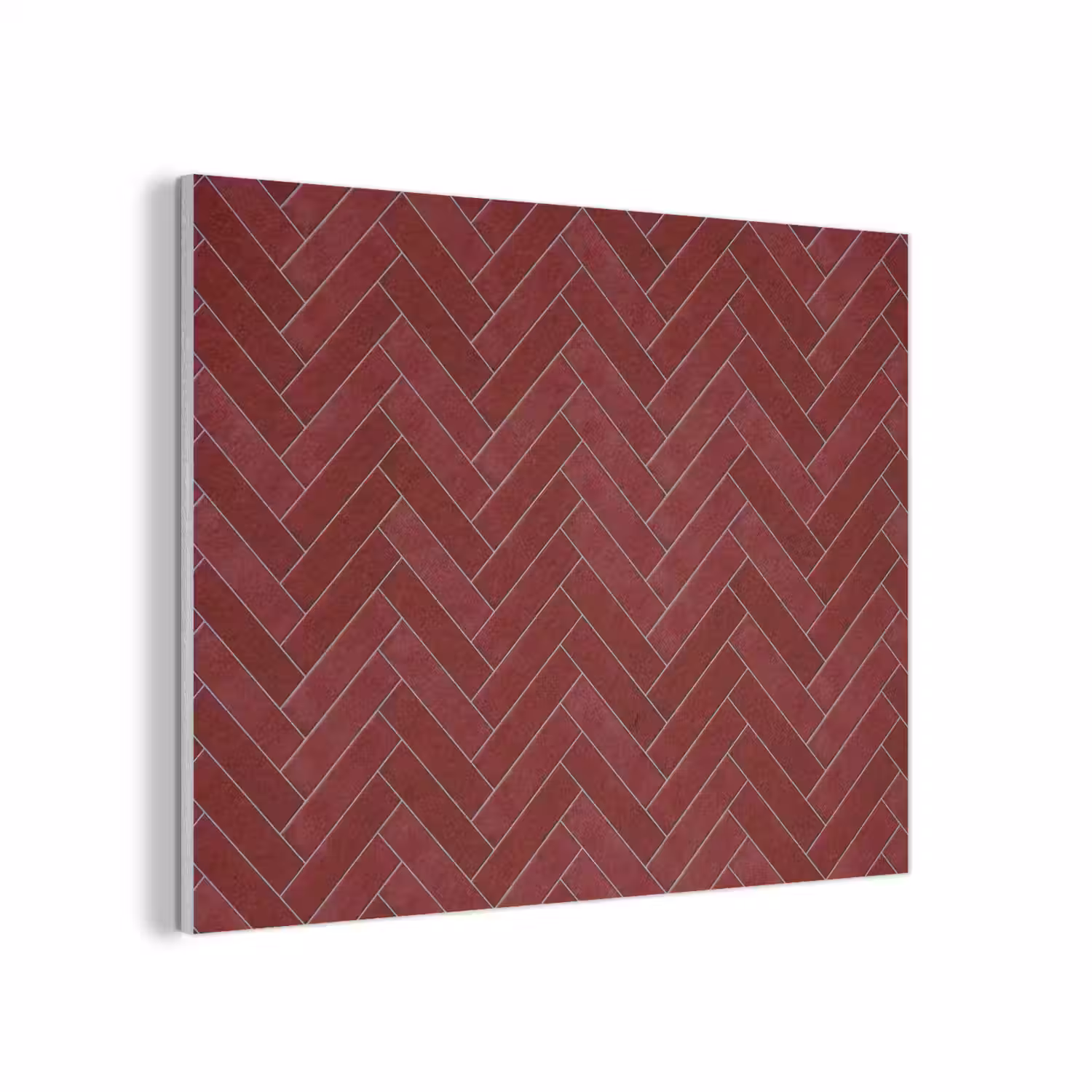 Visgraat - Wandtegel - Bordeaux - Rood PET vilt klein 837 -3d