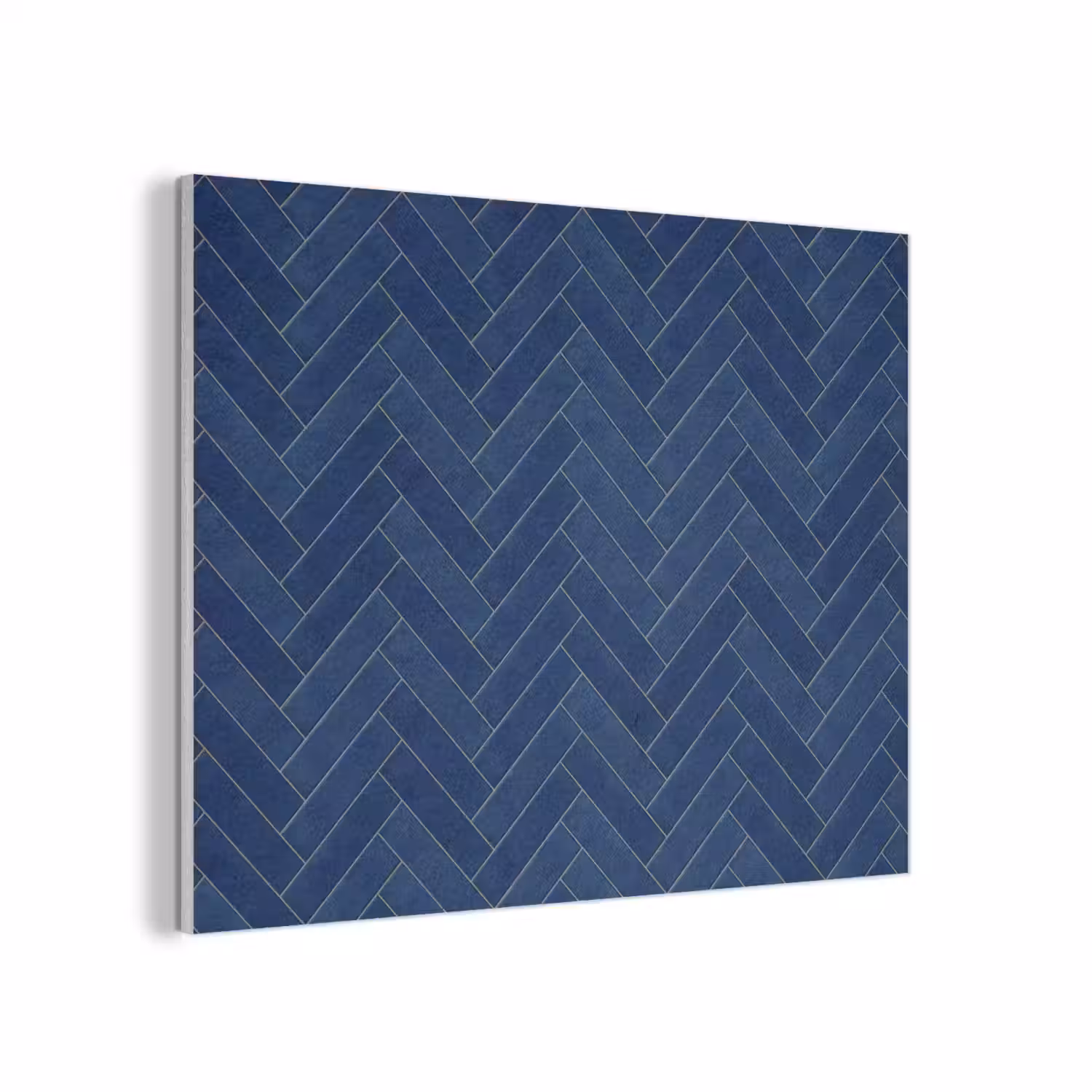 Visgraat - Wandtegel - Donkerblauw - Navy Blue PET vilt klein 837 -3d
