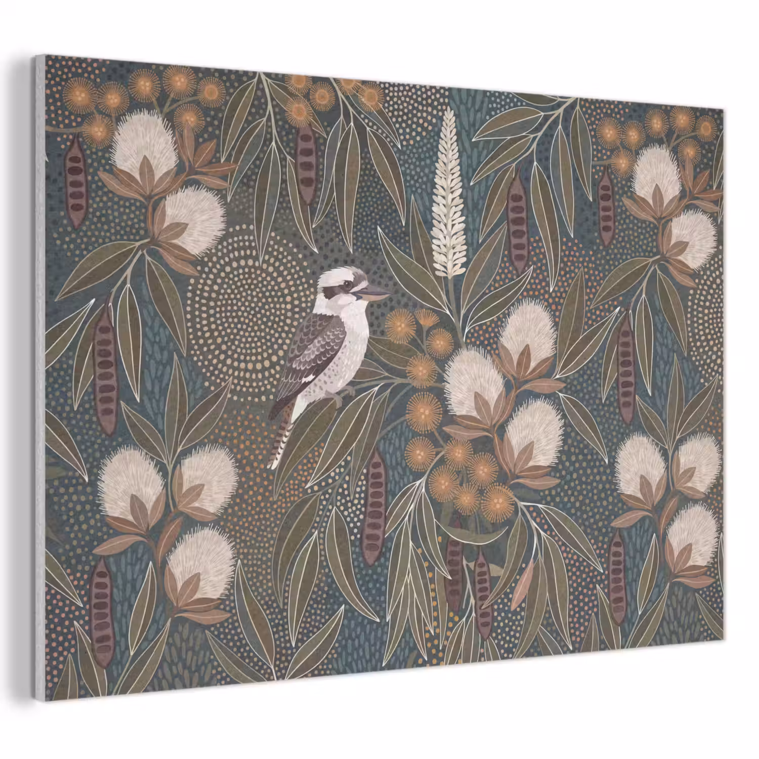 Vogel - Bladeren - Natuur - Illustratie - Groen PET vilt klein -3d