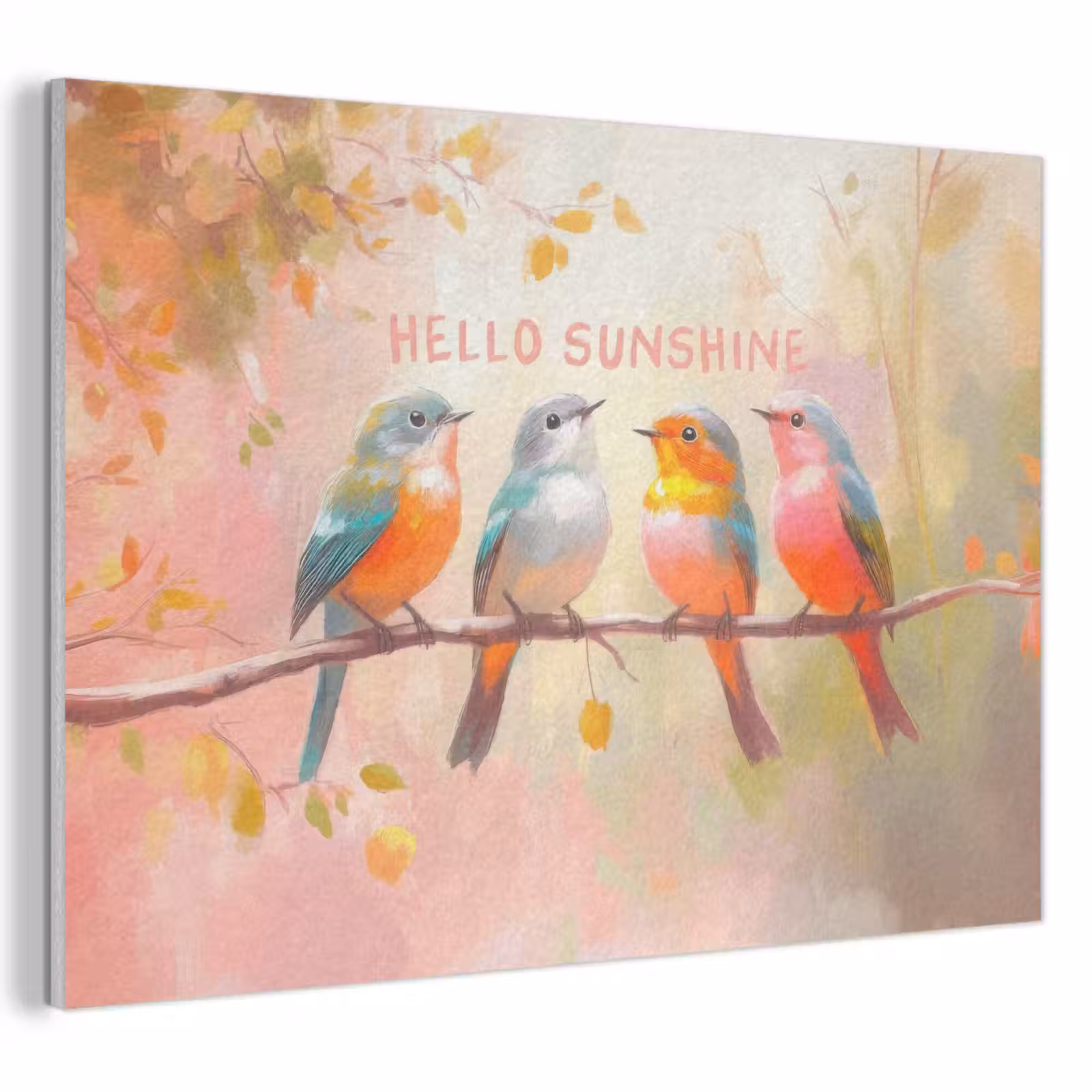 Vogels - Tak - Quote - Roze PET vilt klein -3d