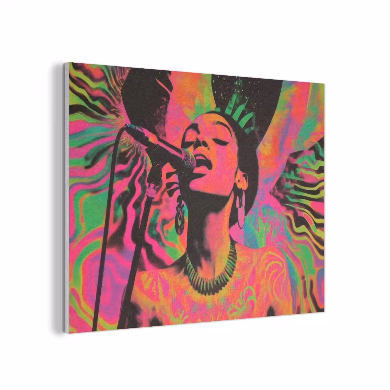 Vrouw - Microfoon - Neon PET vilt klein -3d