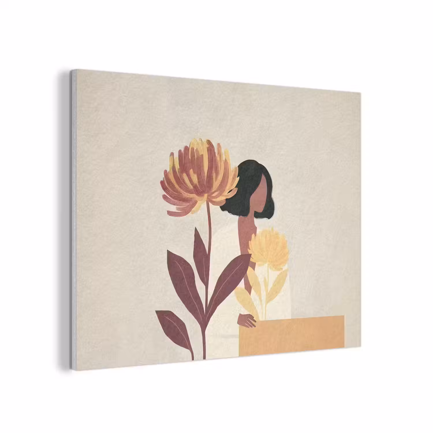 Vrouw - Minimalistisch - Bloem PET vilt klein -3d