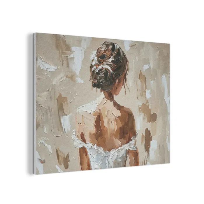 Vrouw - Verf - Abstract - Beige - Modern PET vilt klein -3d