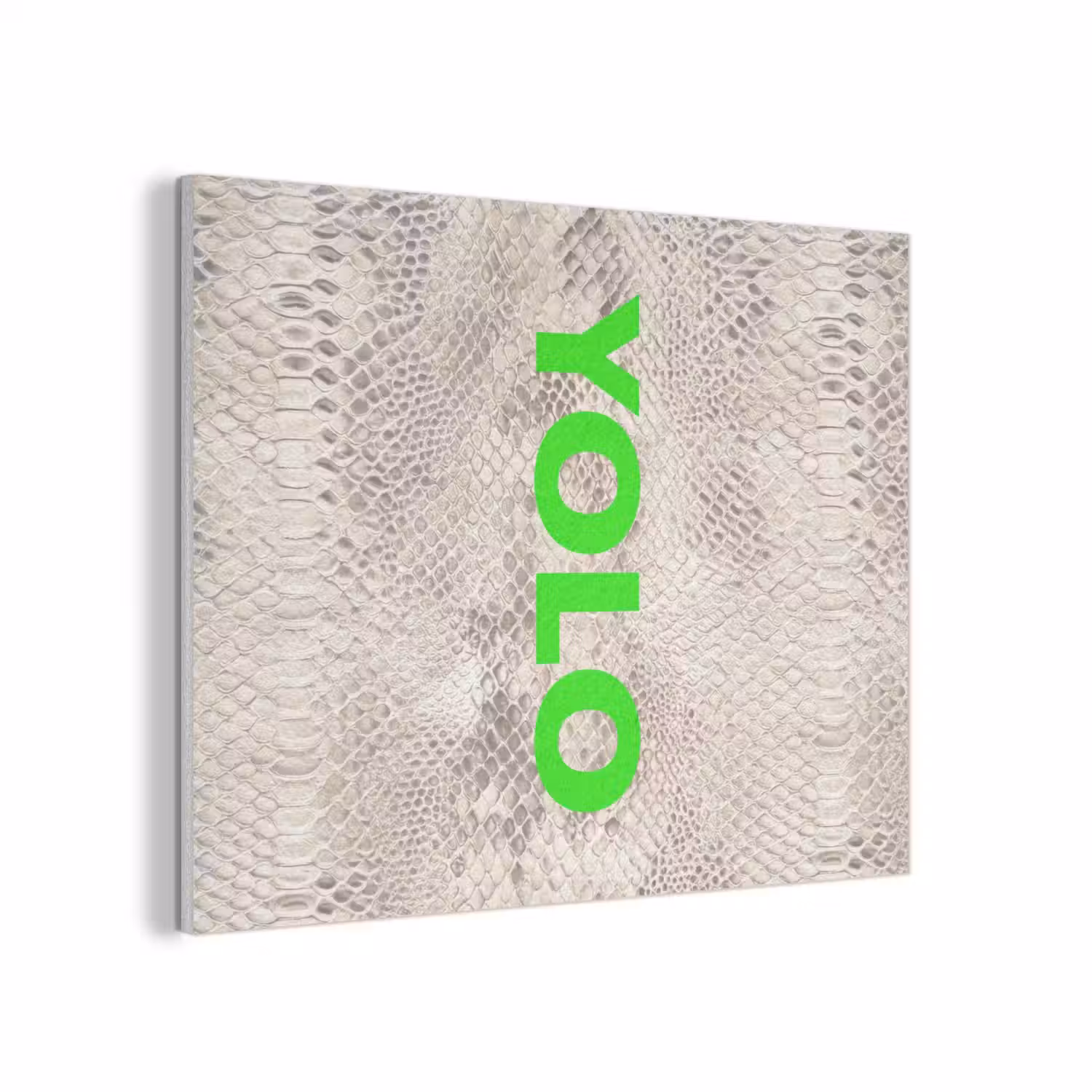 YOLO - Groen - Neon - Slangenprnt PET vilt klein -3d