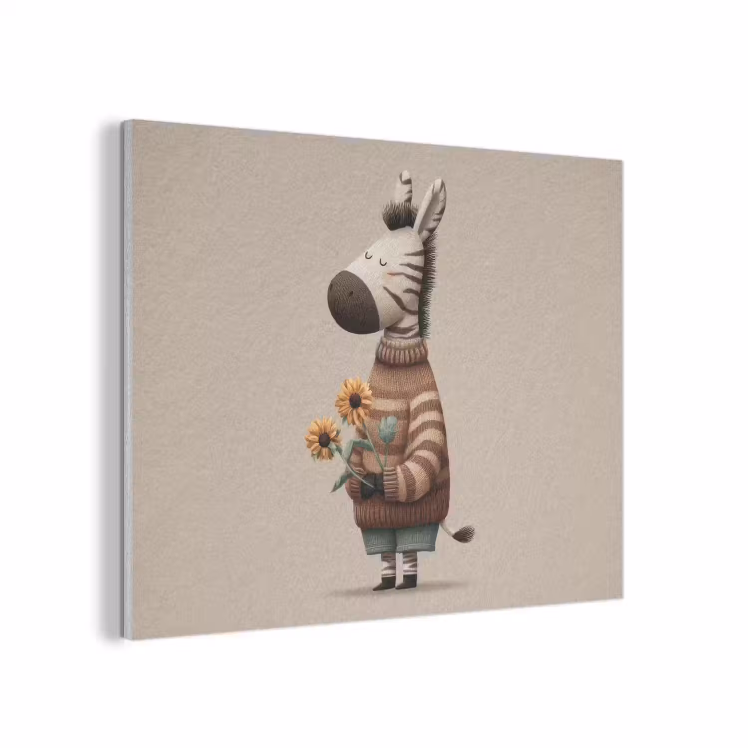 Zebra - Zonnebloemen - Warm PET vilt klein -3d