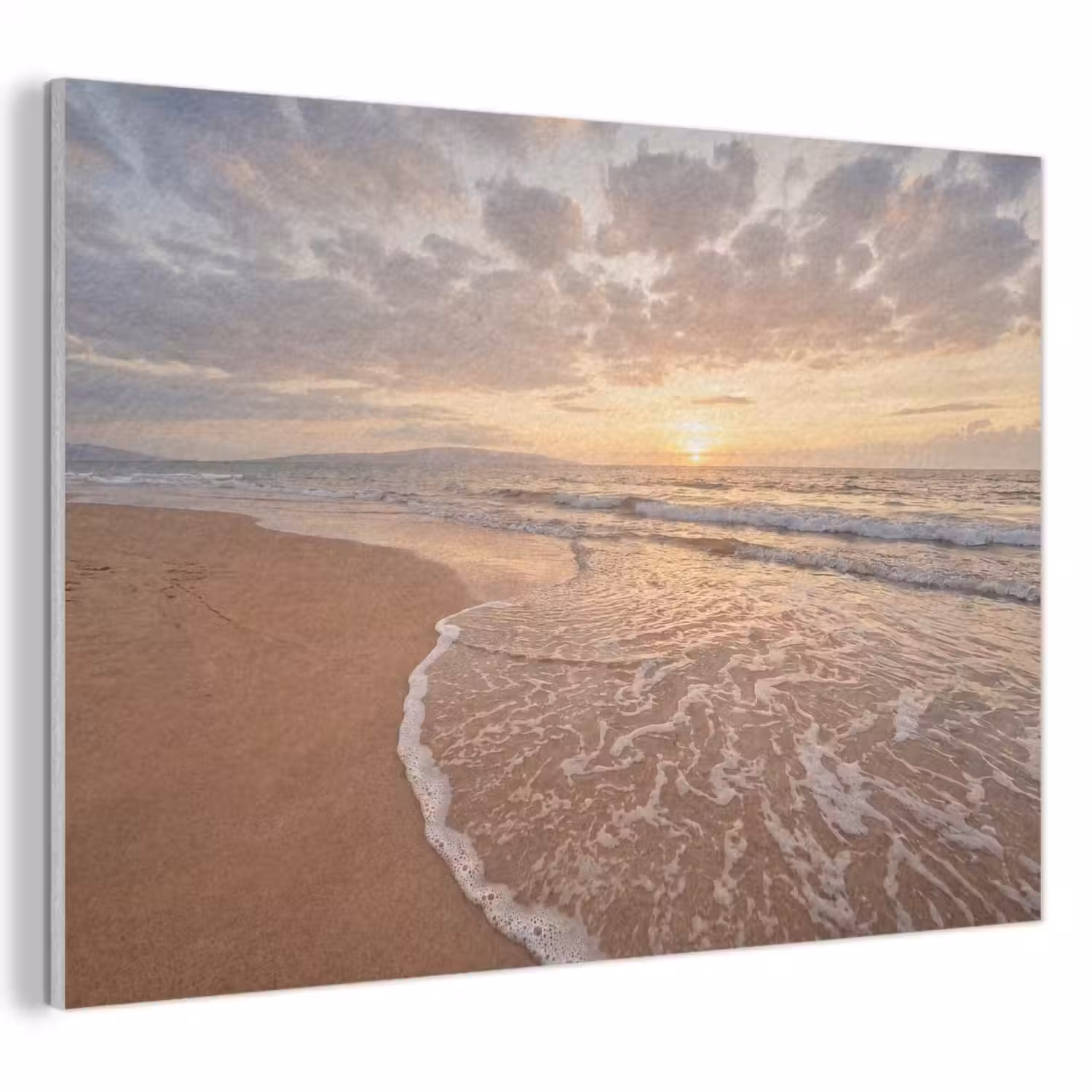 Zee - Kustlijn - Wolken - Landschap - Oranje PET vilt klein -3d