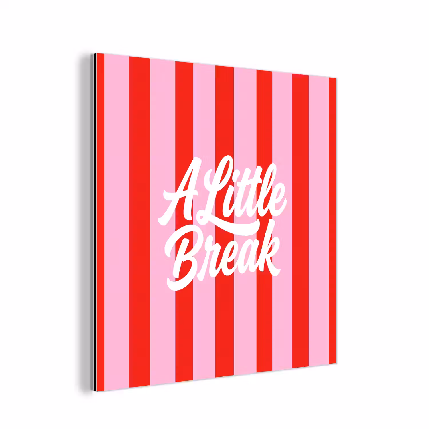 A Little Break - Strepen - Rood - Roze aluminium wit klein -3d