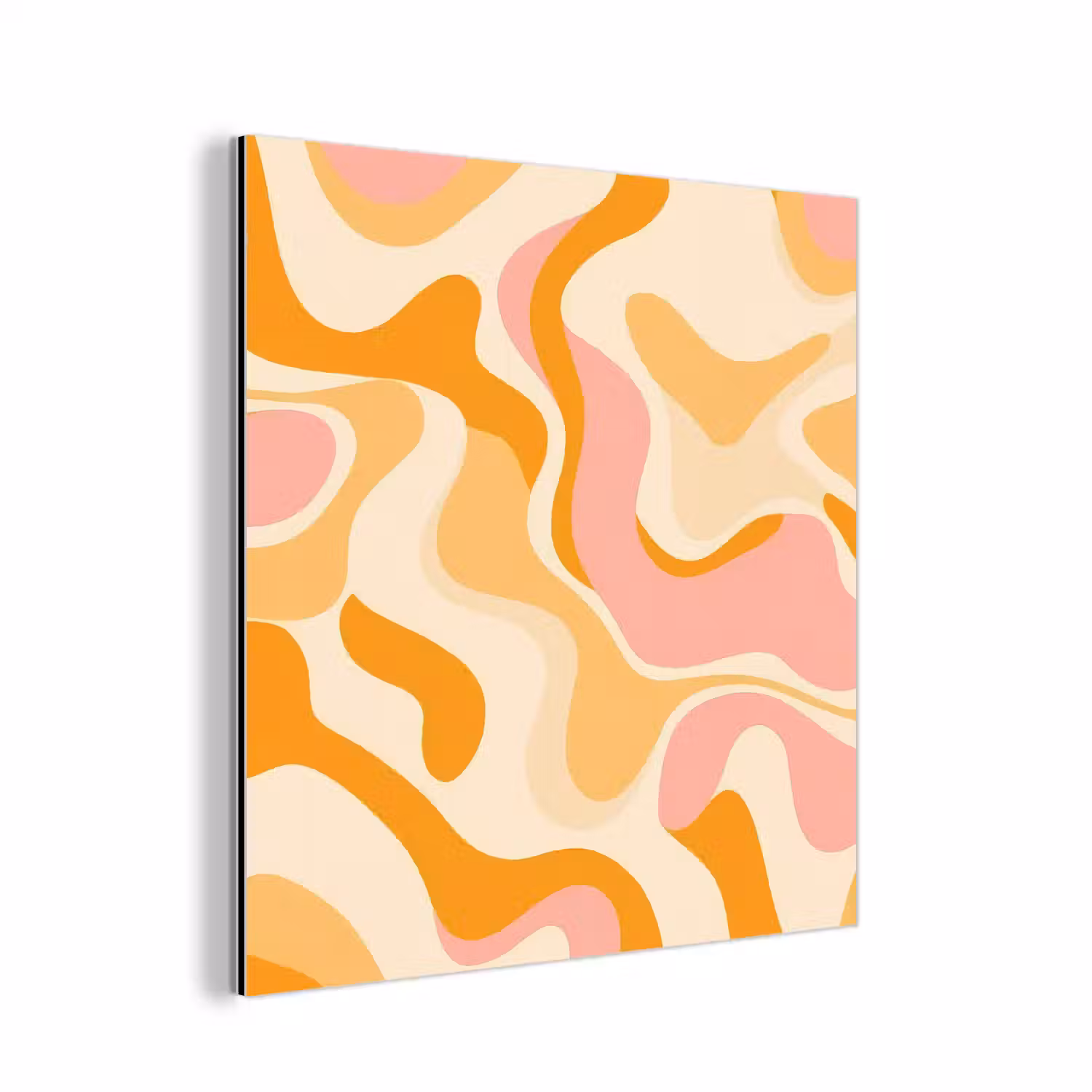 Abstract - Golvend - Oranje aluminium wit klein -3d