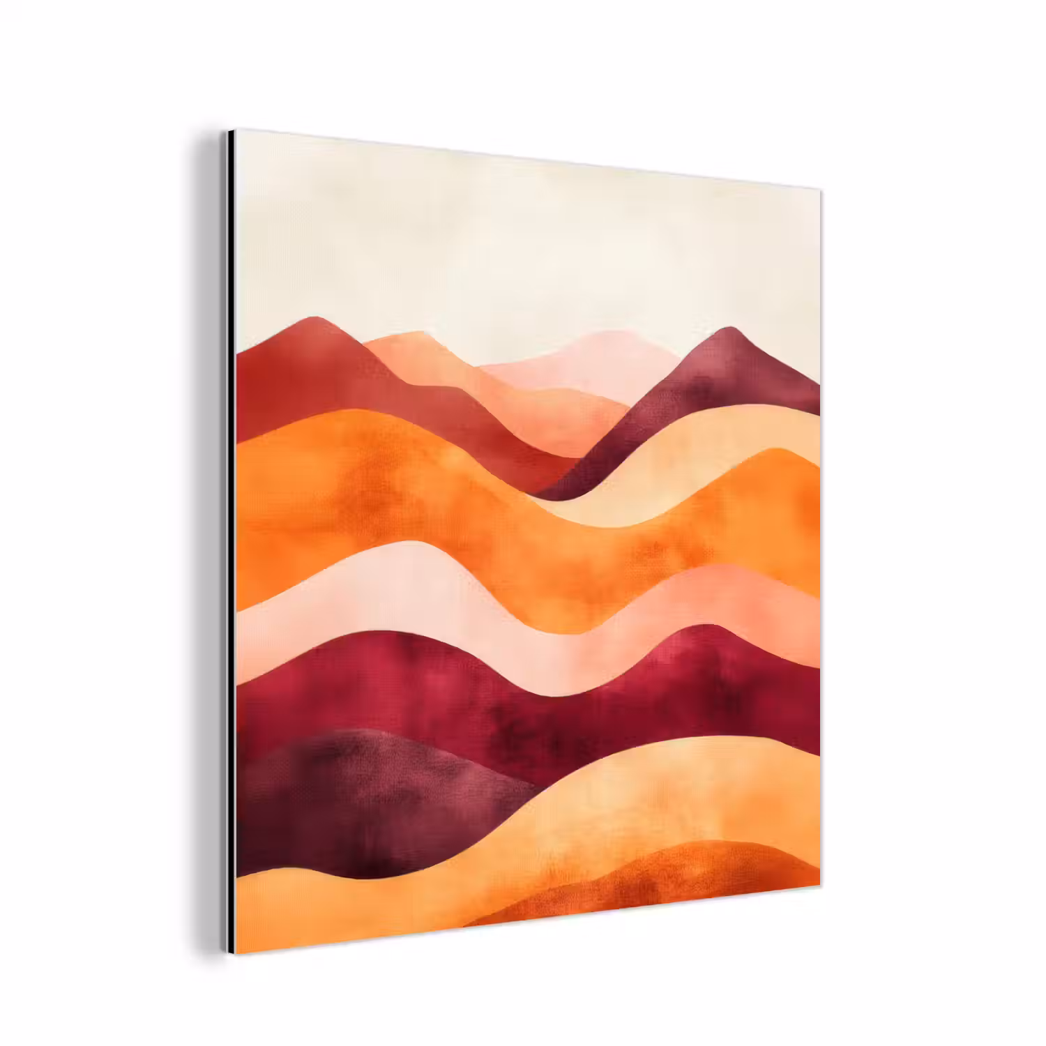 Abstract - Landschap - Golven aluminium wit klein -3d