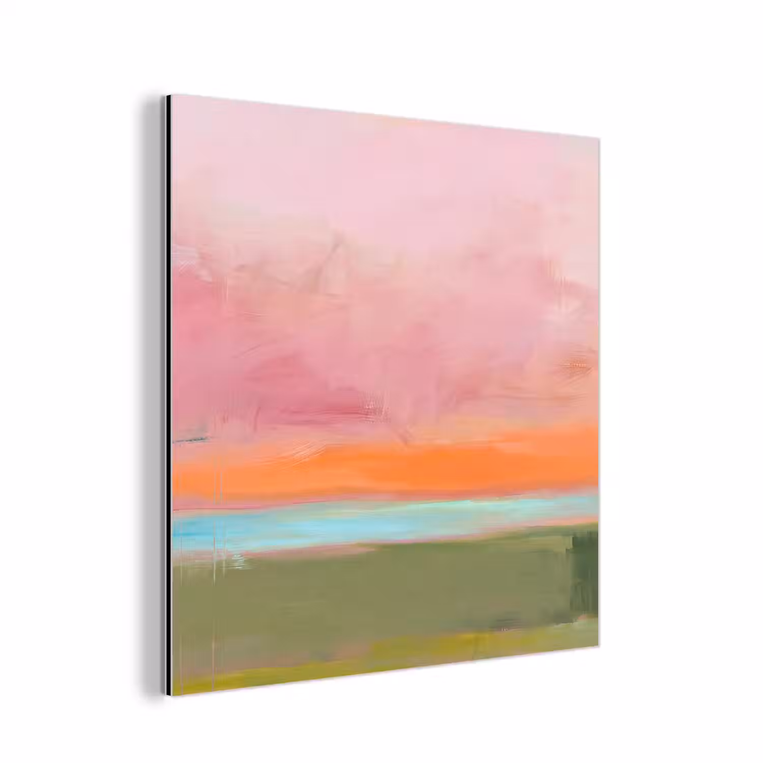 Abstract - Landschap - Modern - Roze - Oranje aluminium wit klein -3d