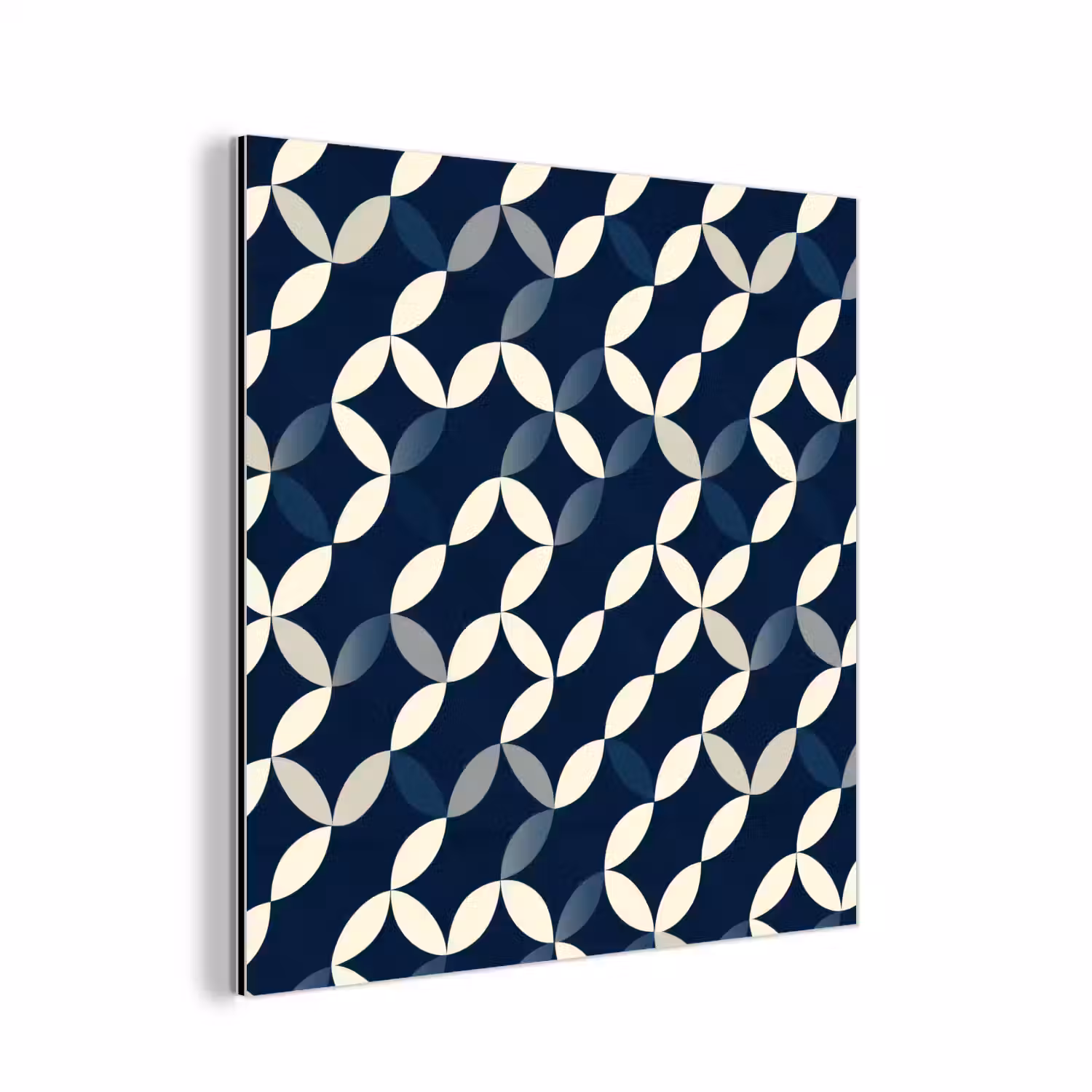 Abstract - Patroon - Blauw aluminium wit klein 46 -3d